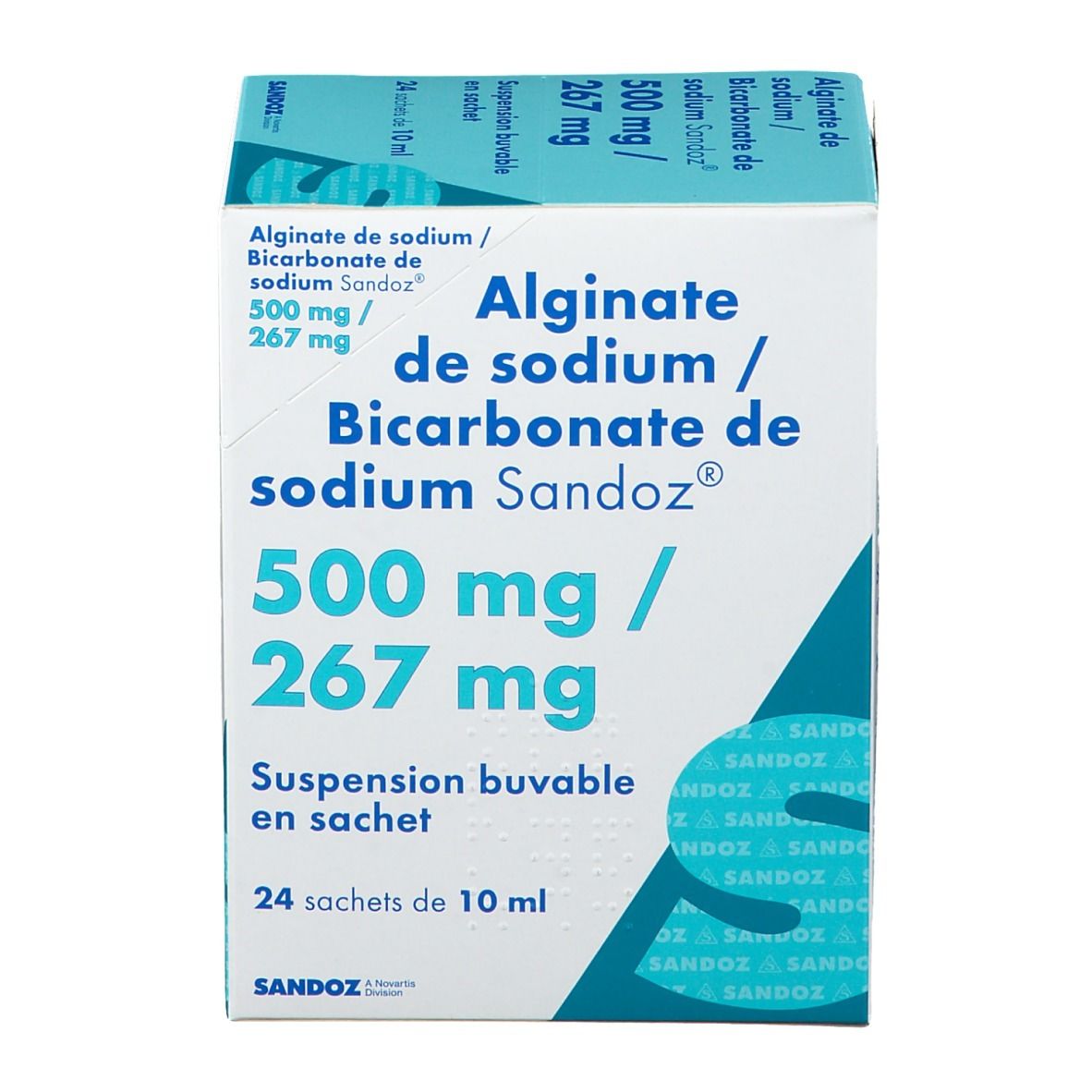 Alginate de sodium / Bicarbonate de sodium Sandoz® 24 pc(s