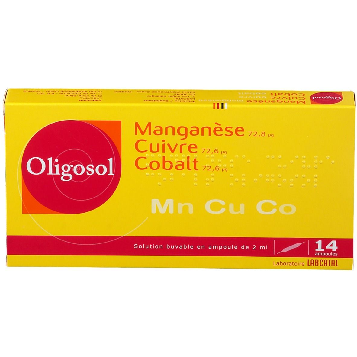 Laboratoire Labcatal Oligosol Mangan Se Cuivre Cobalt X Ml Redcare Pharmacie