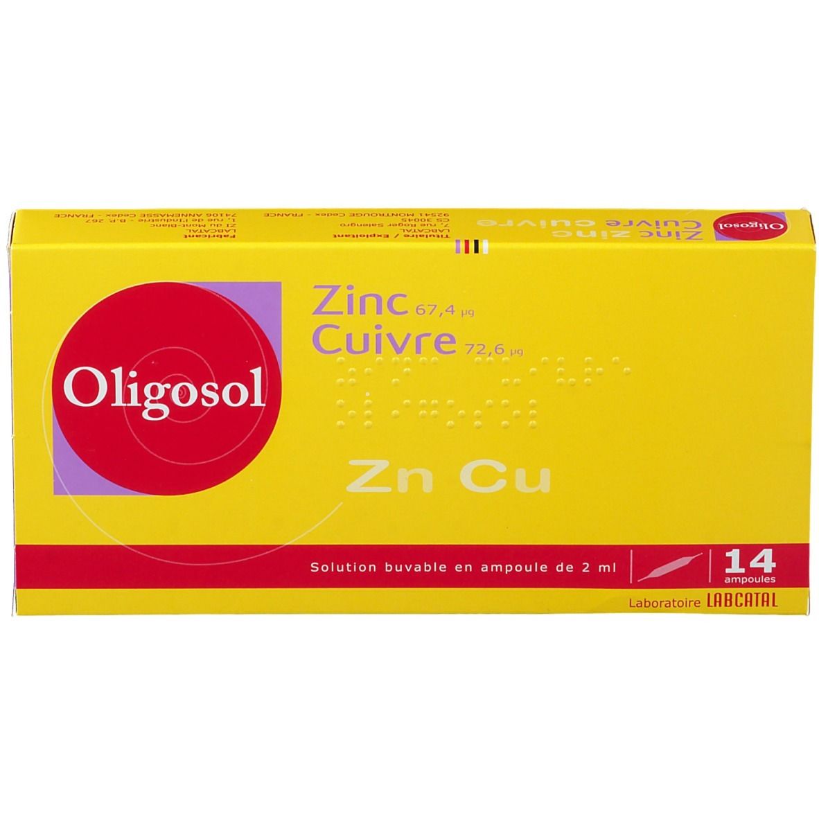 Laboratoire Labcatal Oligosol Zinc-Cuivre