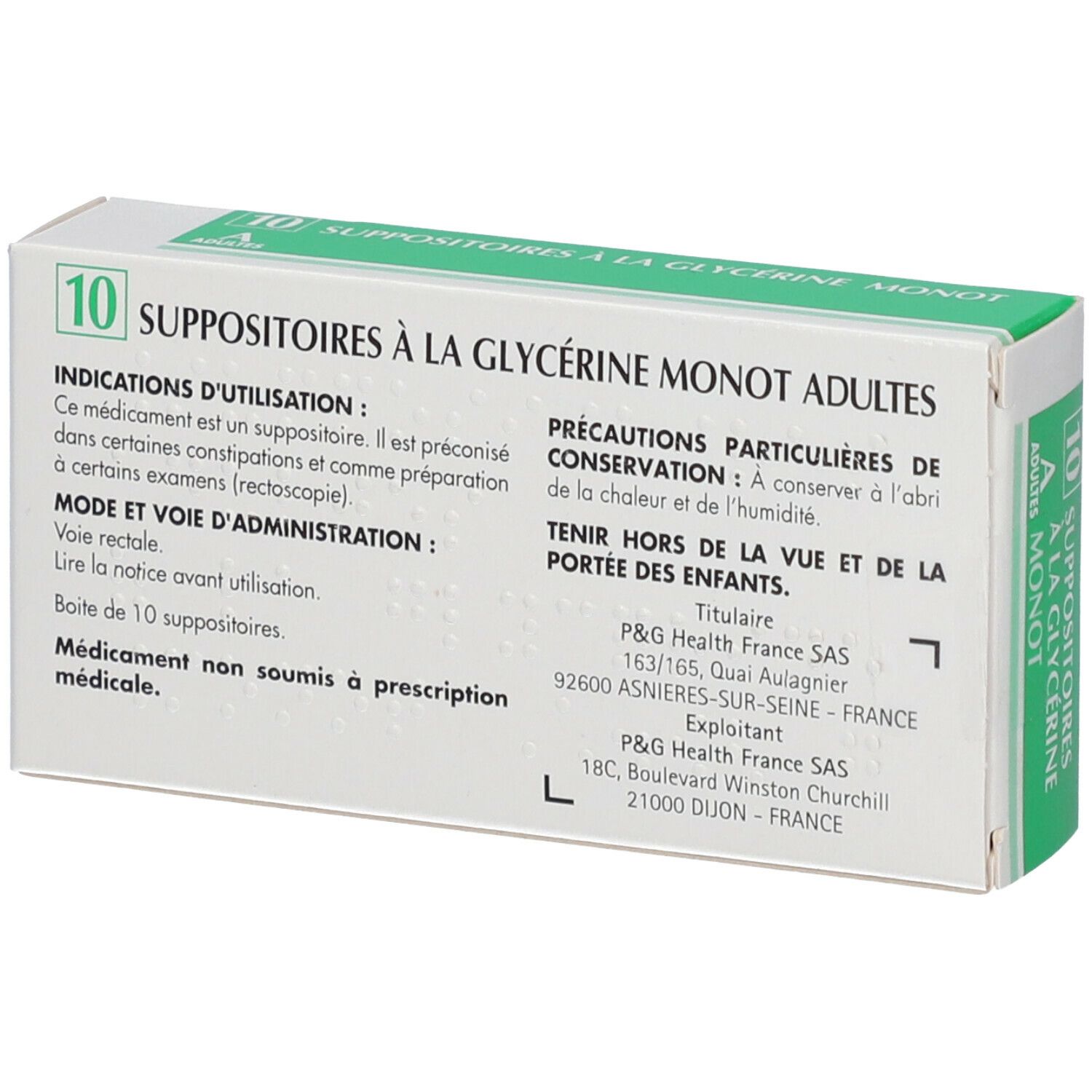 Merck Suppositoires à la Glycérine Monot Adultes