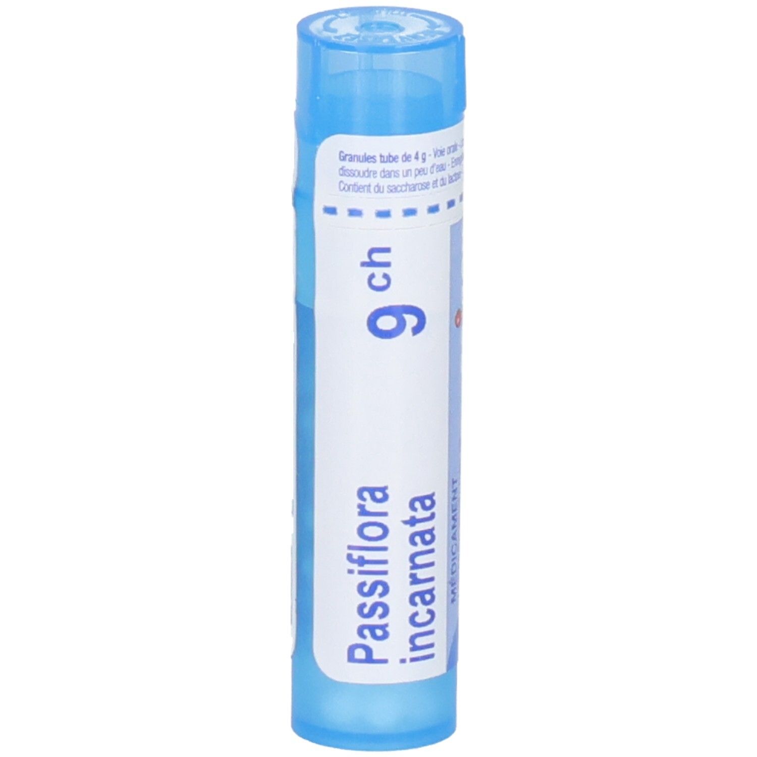 Tube bleu avec granules, Passiflora incarnata 9 CH.