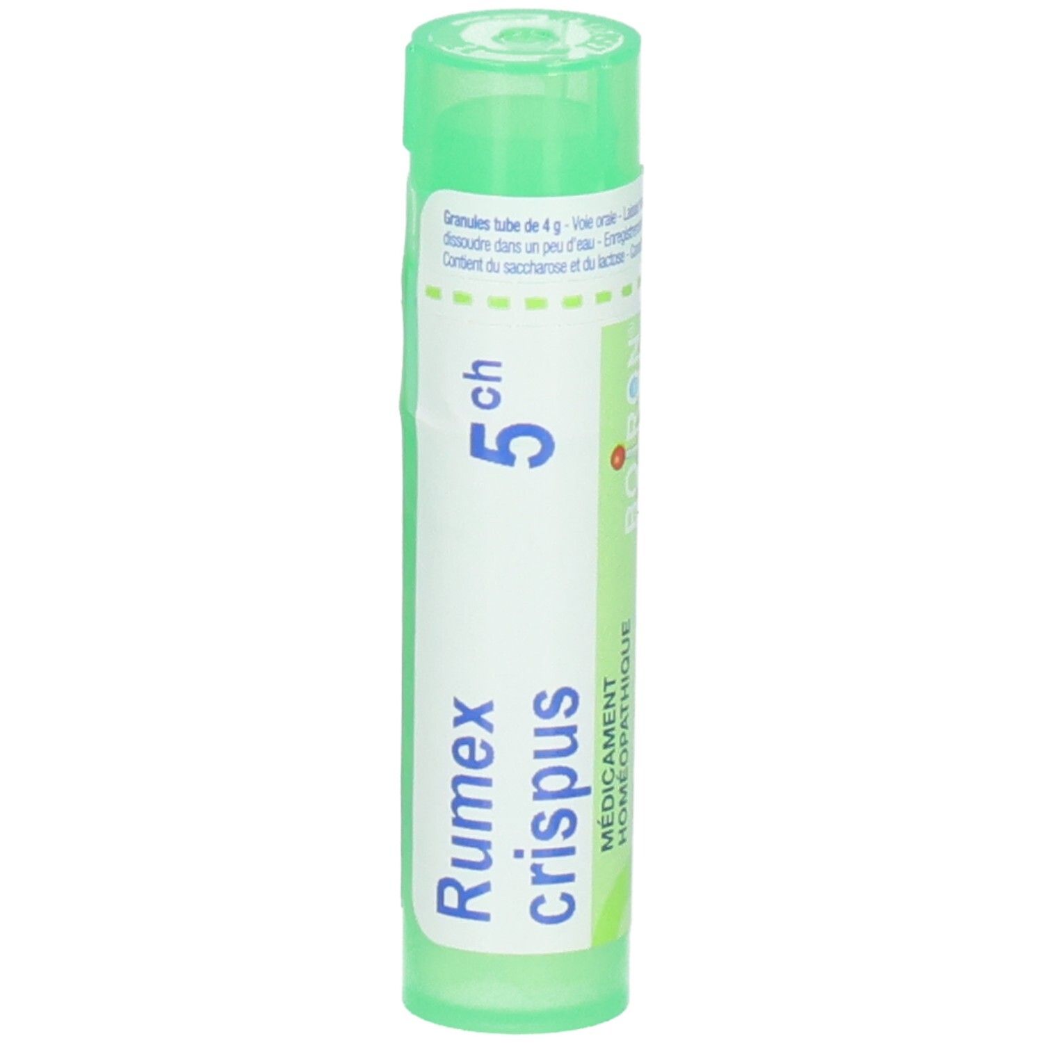 Tube vert avec granules Rumex crispus 5ch. Boiron.