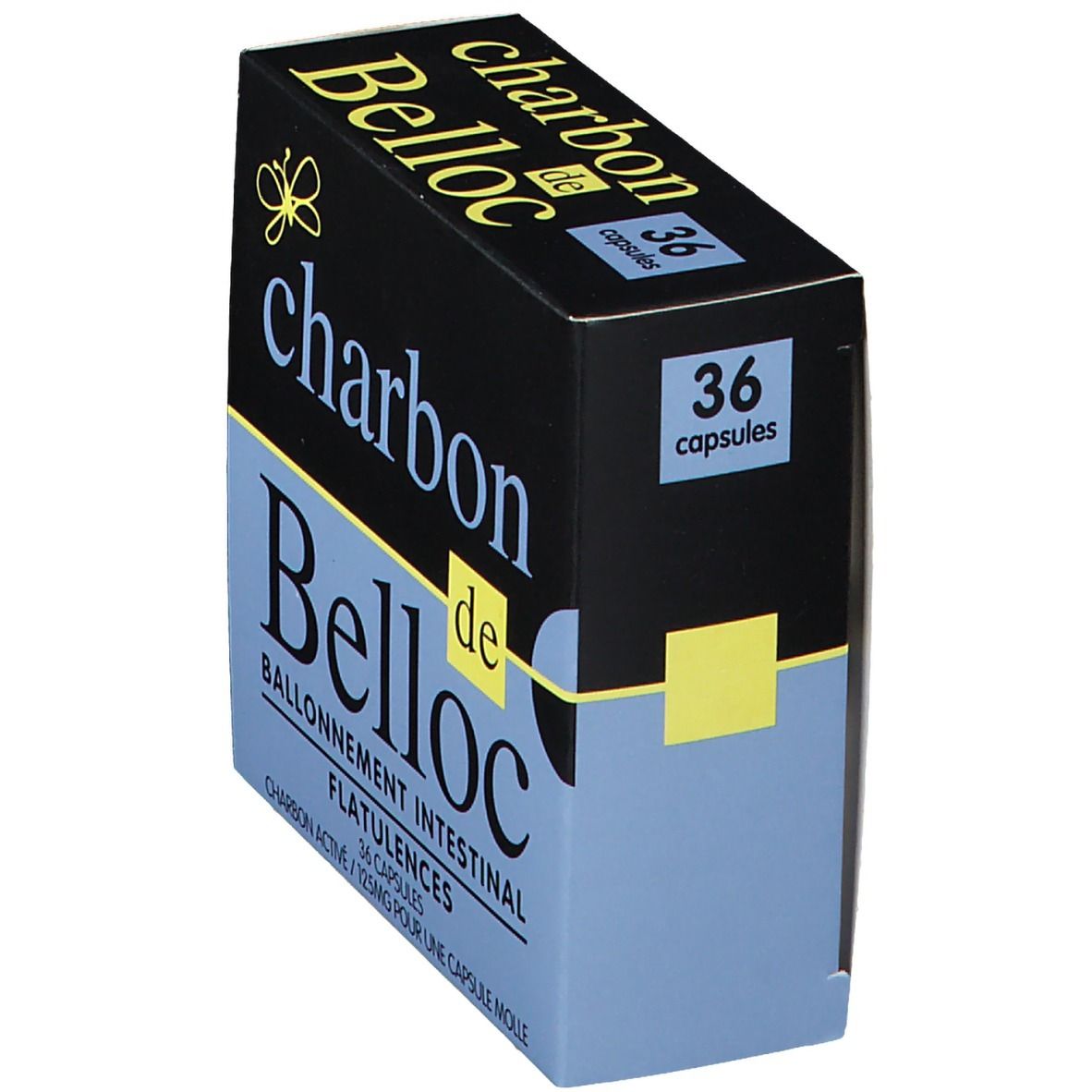 Charbon de Belloc capsules 125mg - Pharmacie des Drakkars