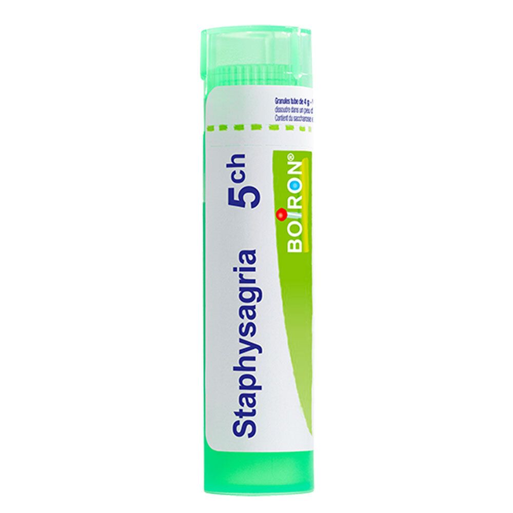 Boiron Staphysagria 5ch granules en tube vert.