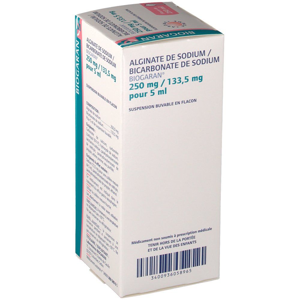 Alginate/Bicarb Sodium Biogaran® 250 mg/133,5 mg/5 ml