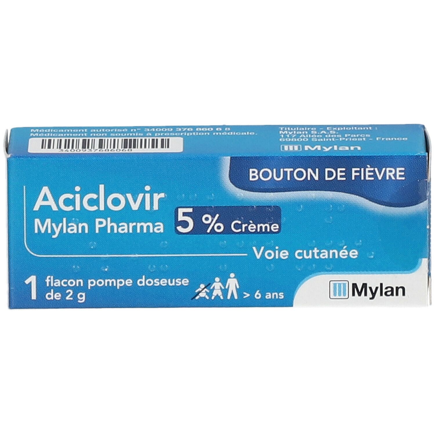 Aciclovir MYLAN Pharma flacon-pompe crème 5 %