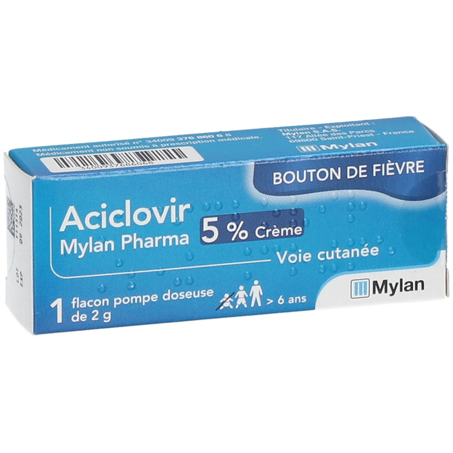 Aciclovir MYLAN Pharma flacon-pompe crème 5 %