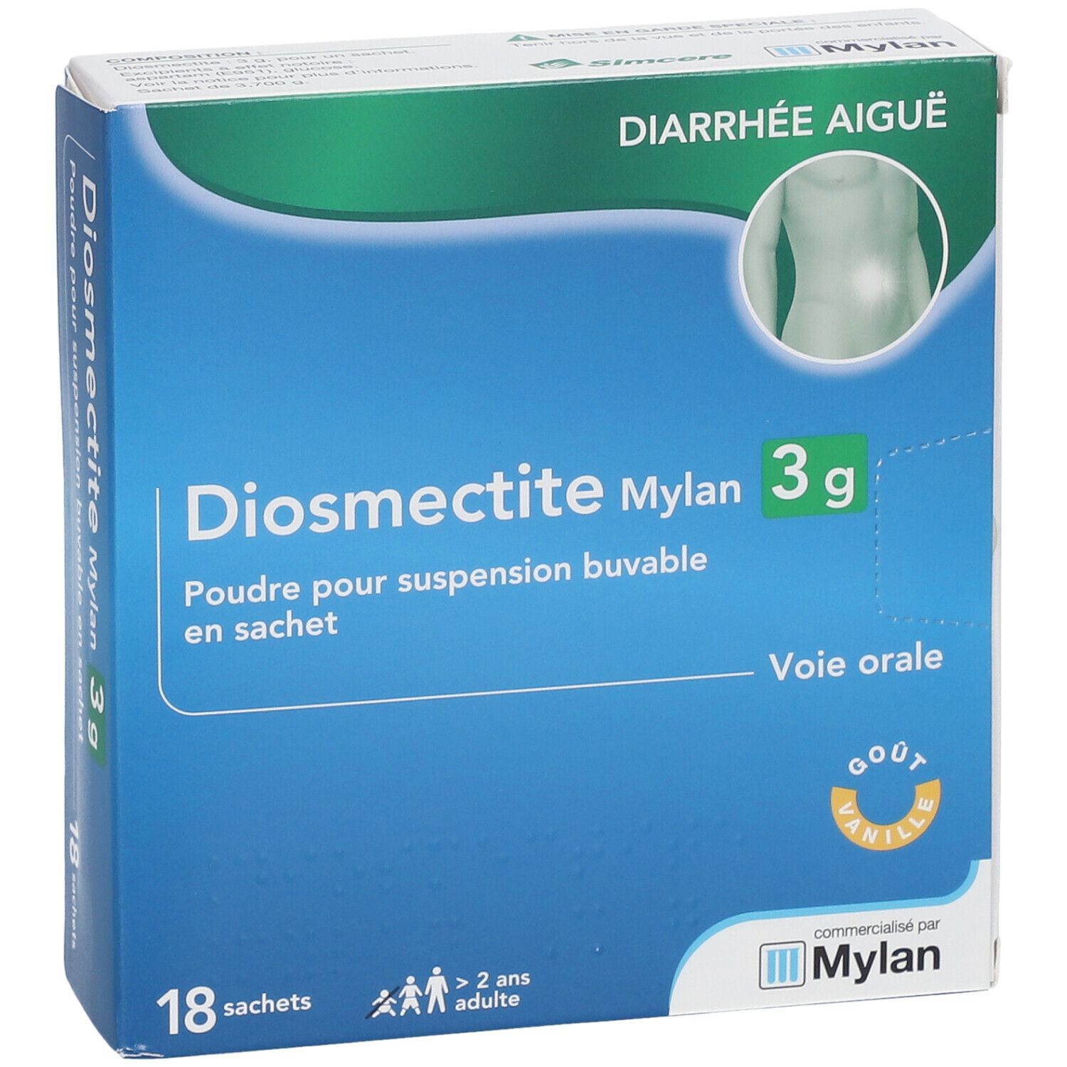 Diosmectite Mylan 3 g