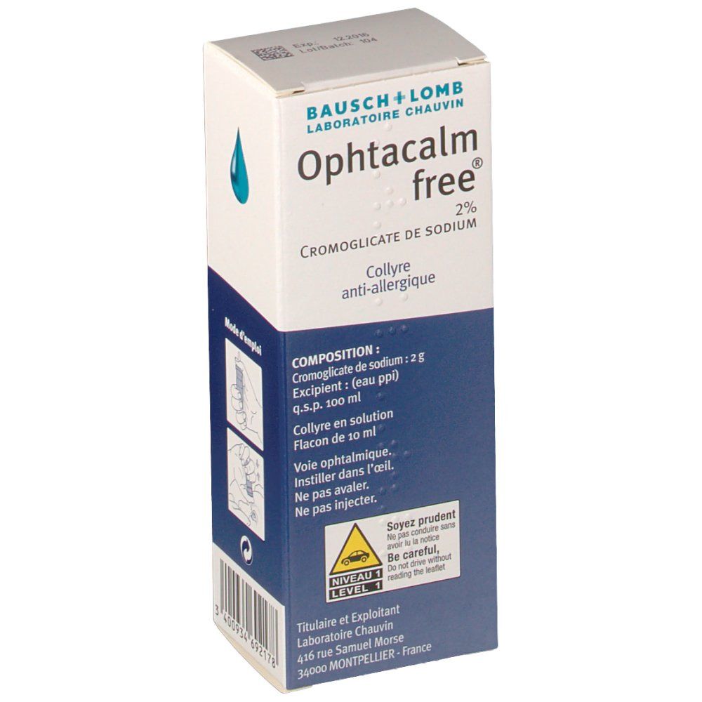 Opthacalm Free Collyre Anti-Allergique Flacon 10ml