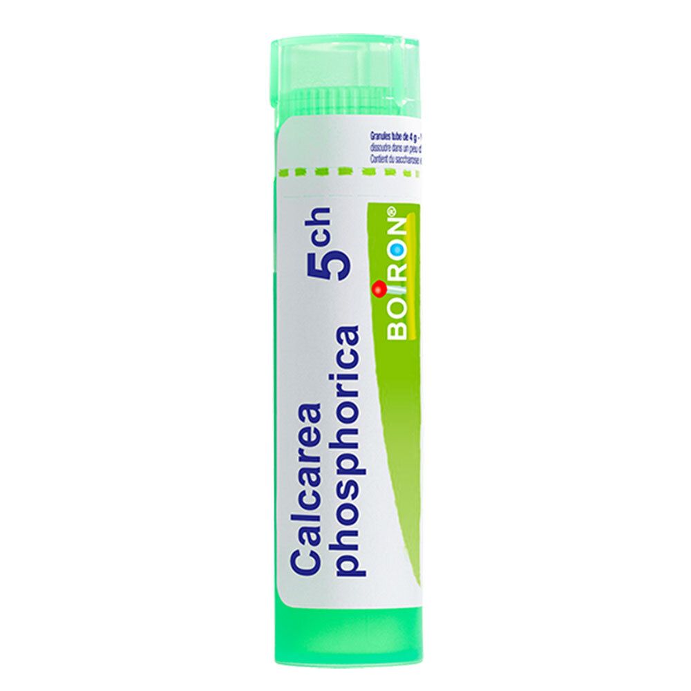 Tube vert avec granules de Boiron Calcarea phosphorica 5 ch.