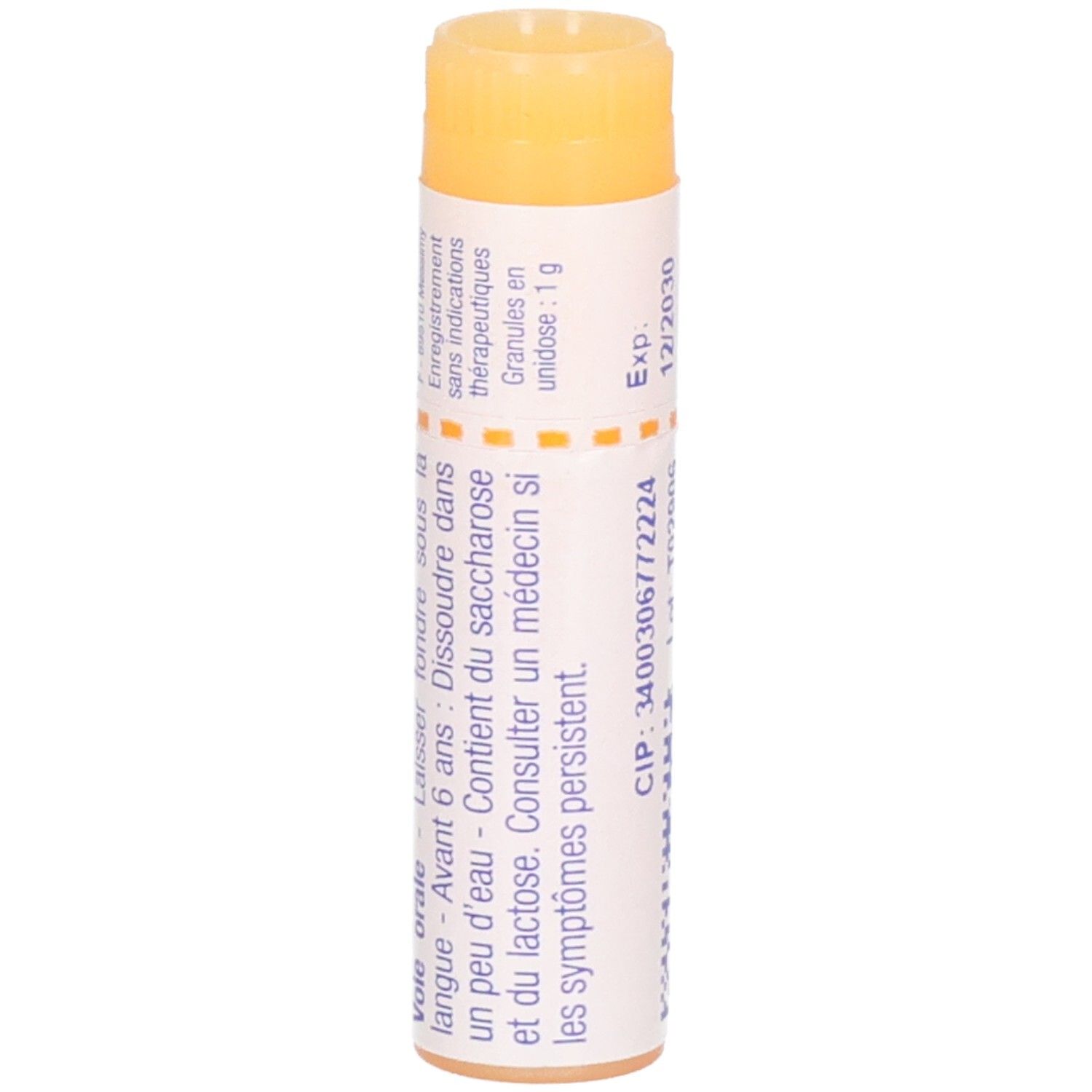 Tube Boiron Sepia officinalis 15 ch granules avec instructions d'utilisation.