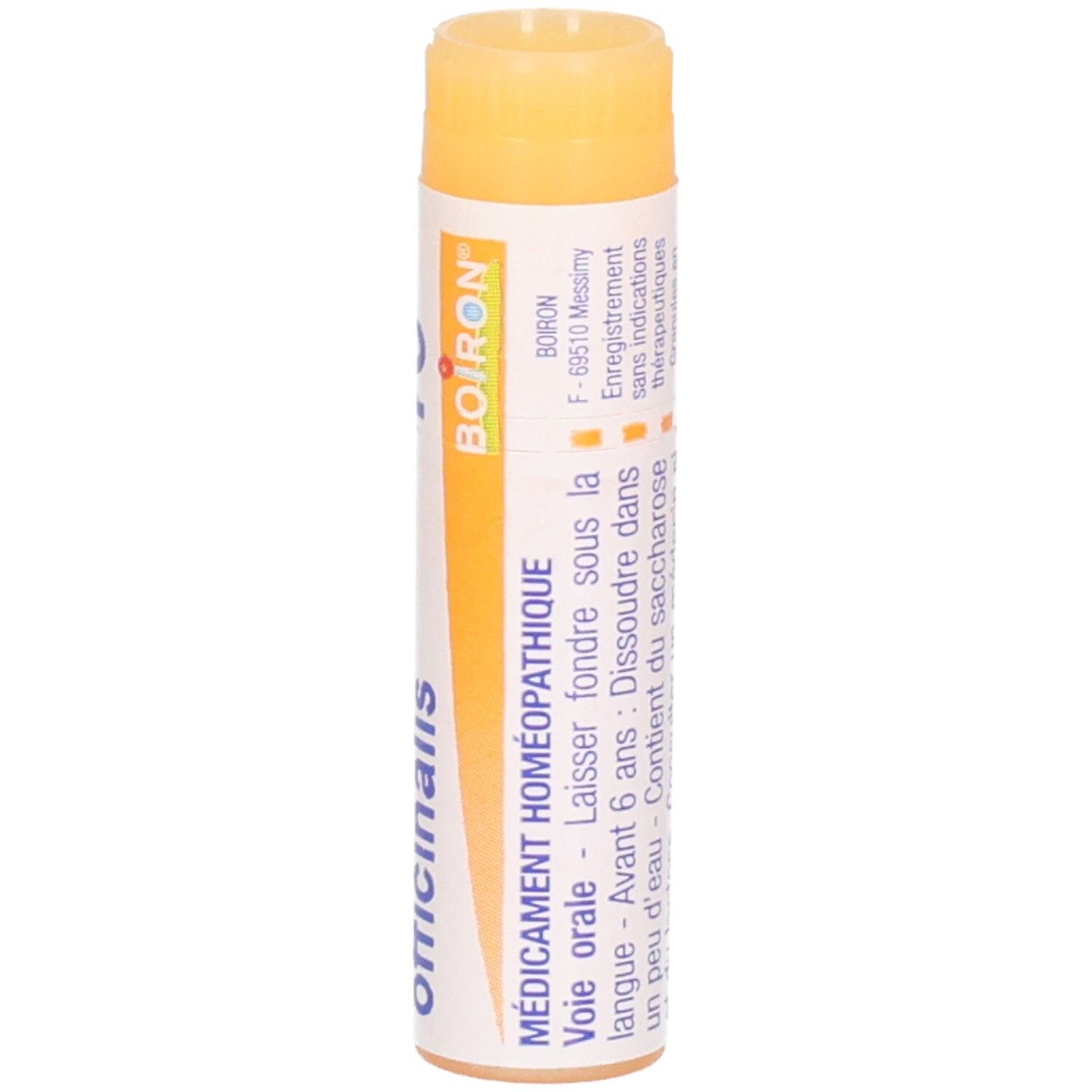 Tube Boiron Sepia officinalis 15 ch granules, étiquetage et usage français.