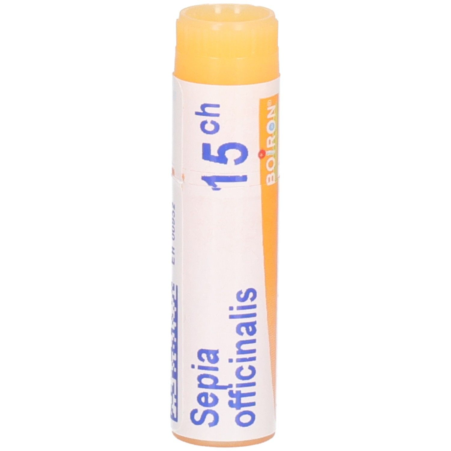 Tube Boiron Sepia officinalis 15 ch granules, étiquetage français.