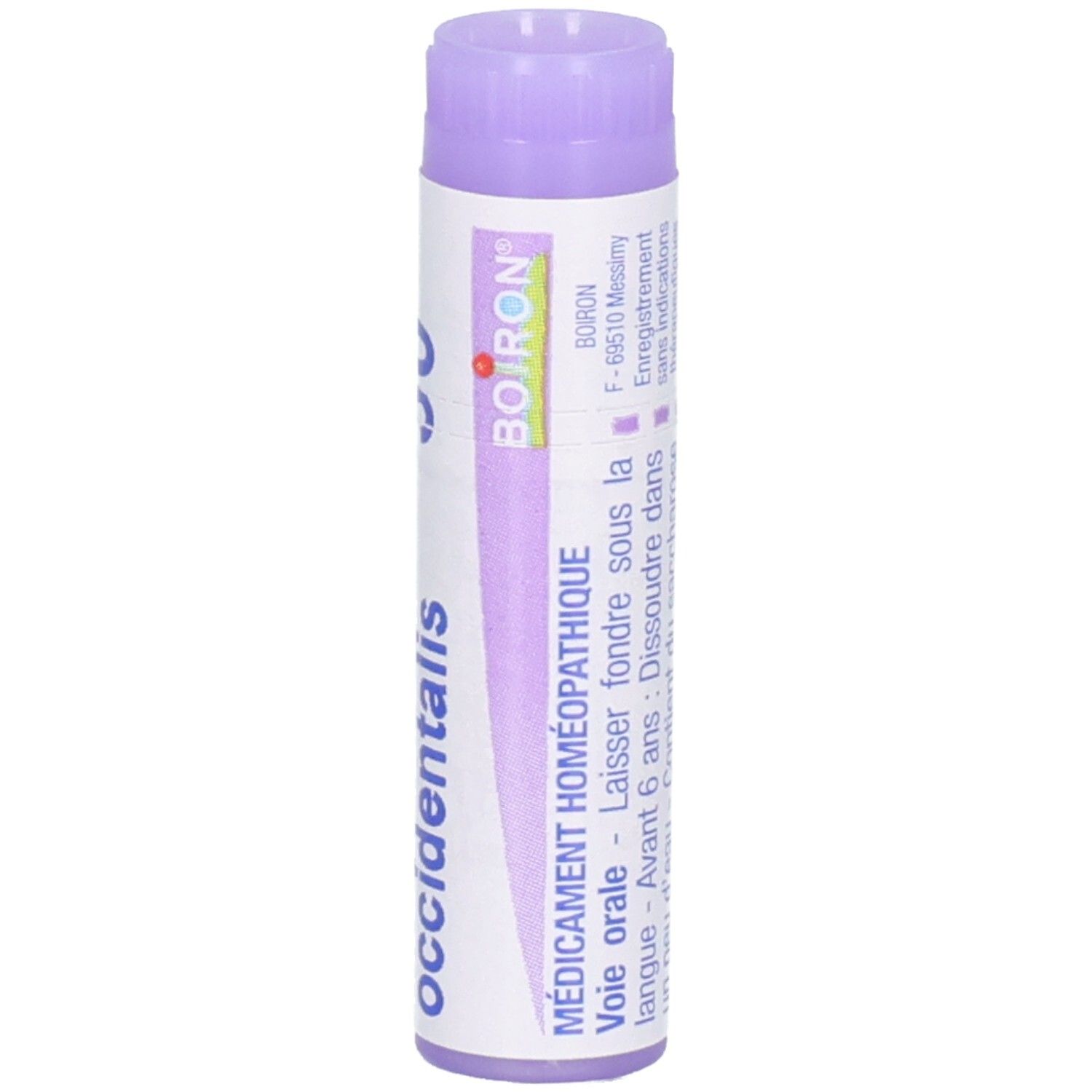 Thuya occidentalis 30 ch tube de granules avec bouchon violet. Boiron Médicament Homéopathique.