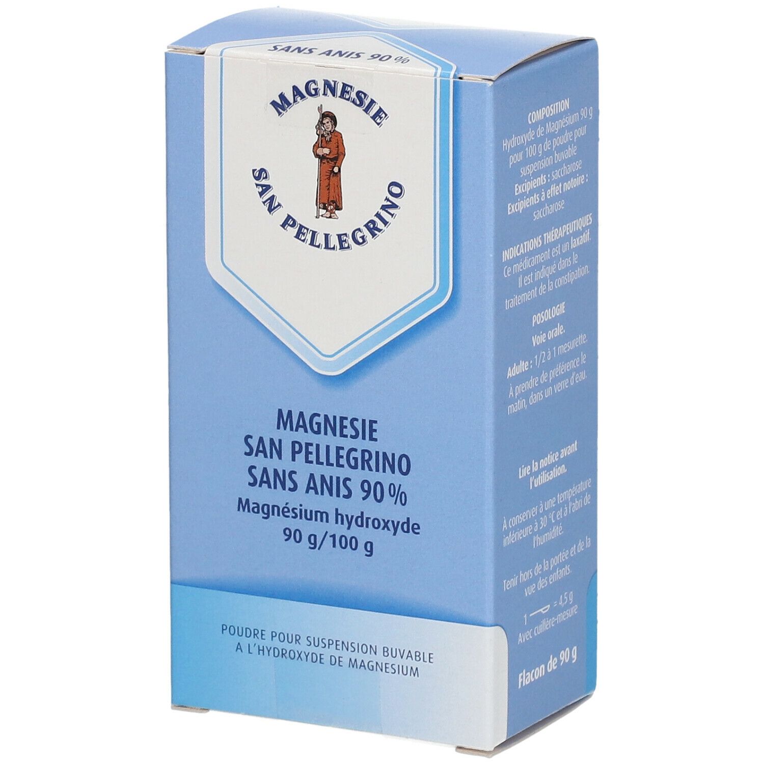 Magnésie San Pellegrino anisée 90% poudre orale 90g - Médicament conseil -  Pharmacie Prado Mermoz