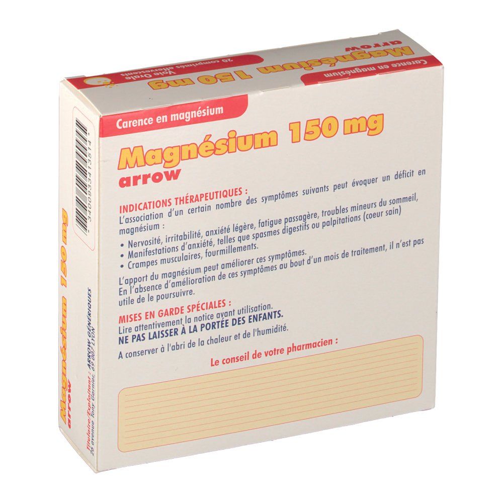 Arrow® Magnésium 150 mg 20 pc(s) - Redcare Pharmacie