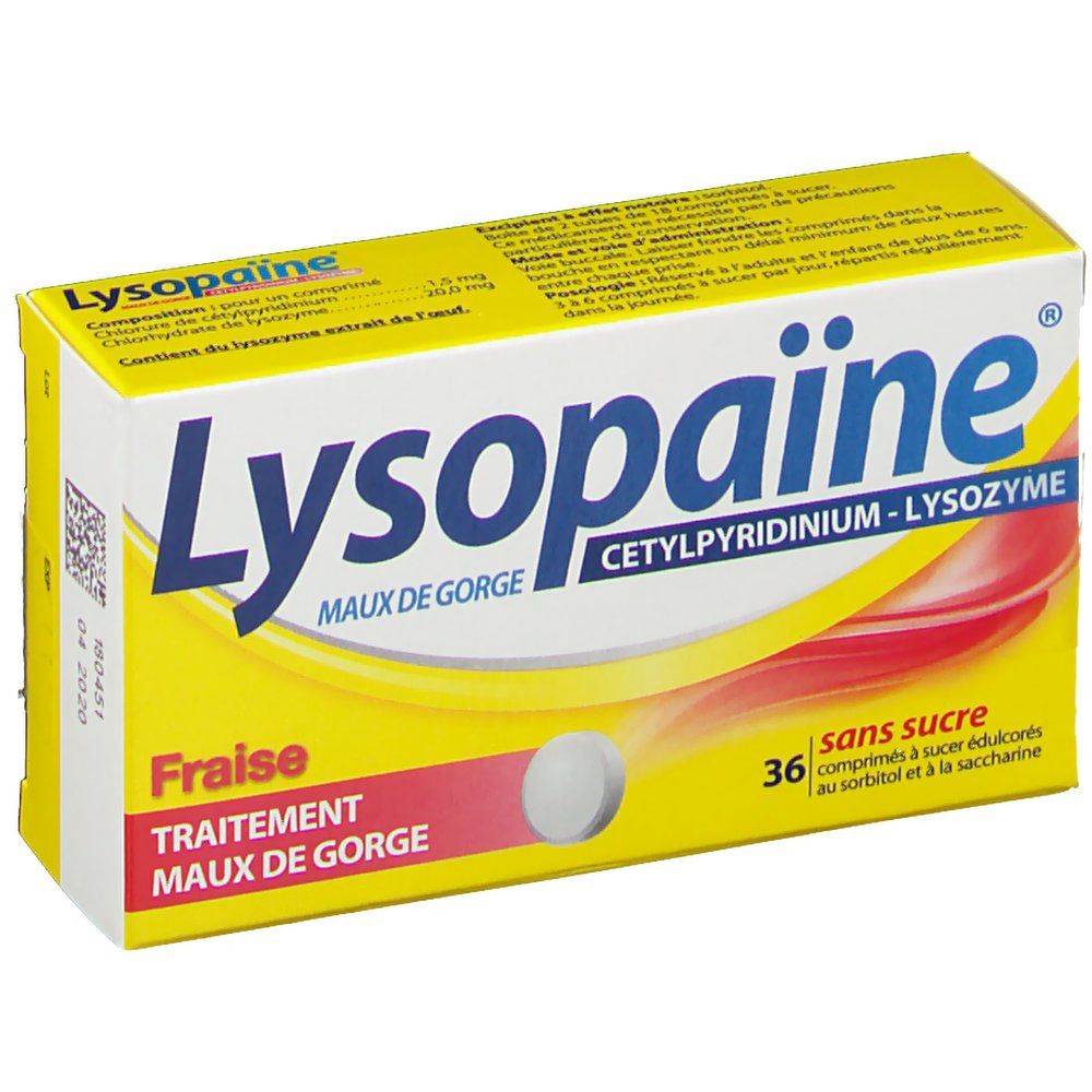 Lysopaïne® Maux de gorge Gout fraise