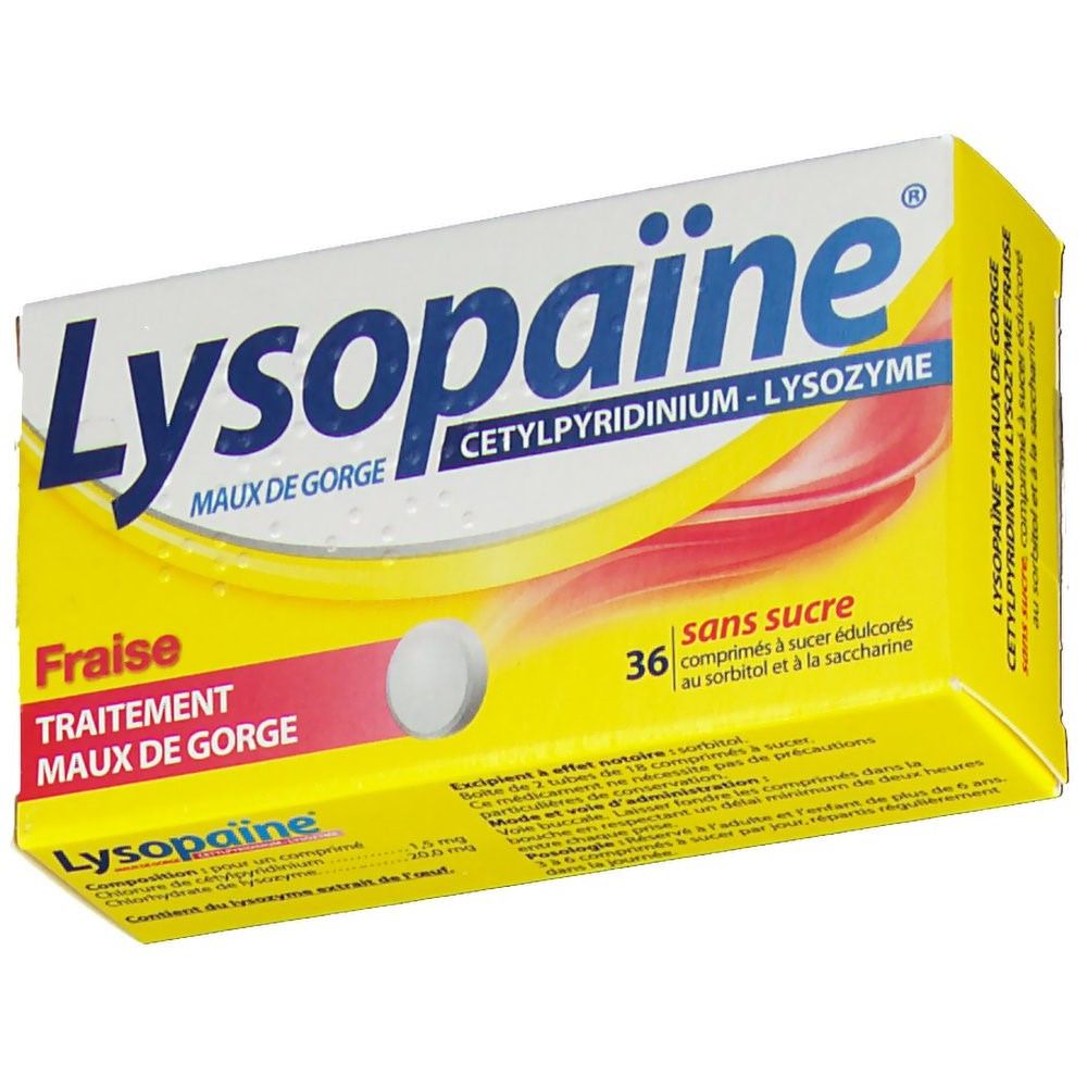 Lysopaïne® Maux de gorge Gout fraise