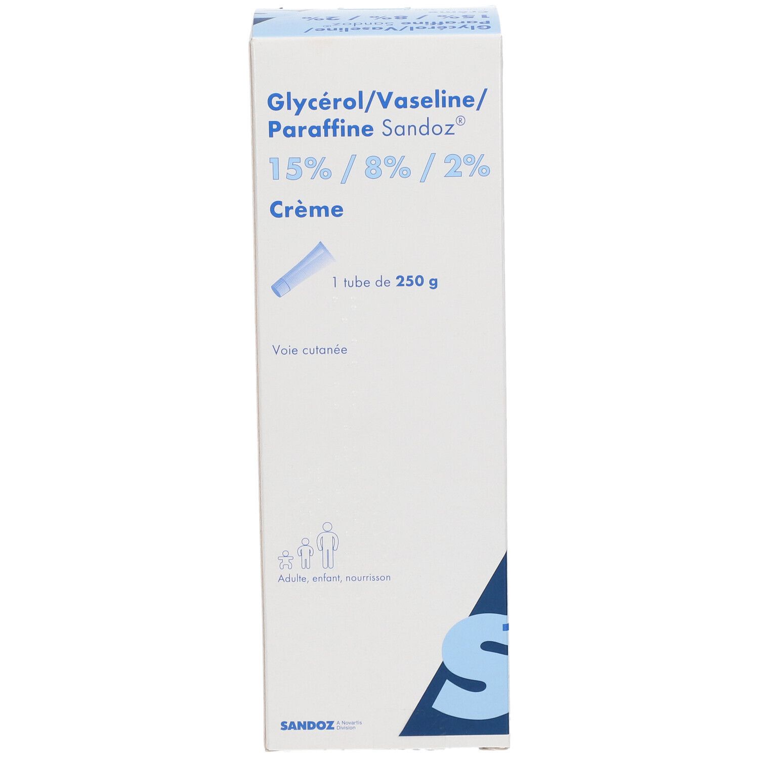 Glycérol/Vaseline/Parafine 15% / 8% / 2% Sandoz® Crème