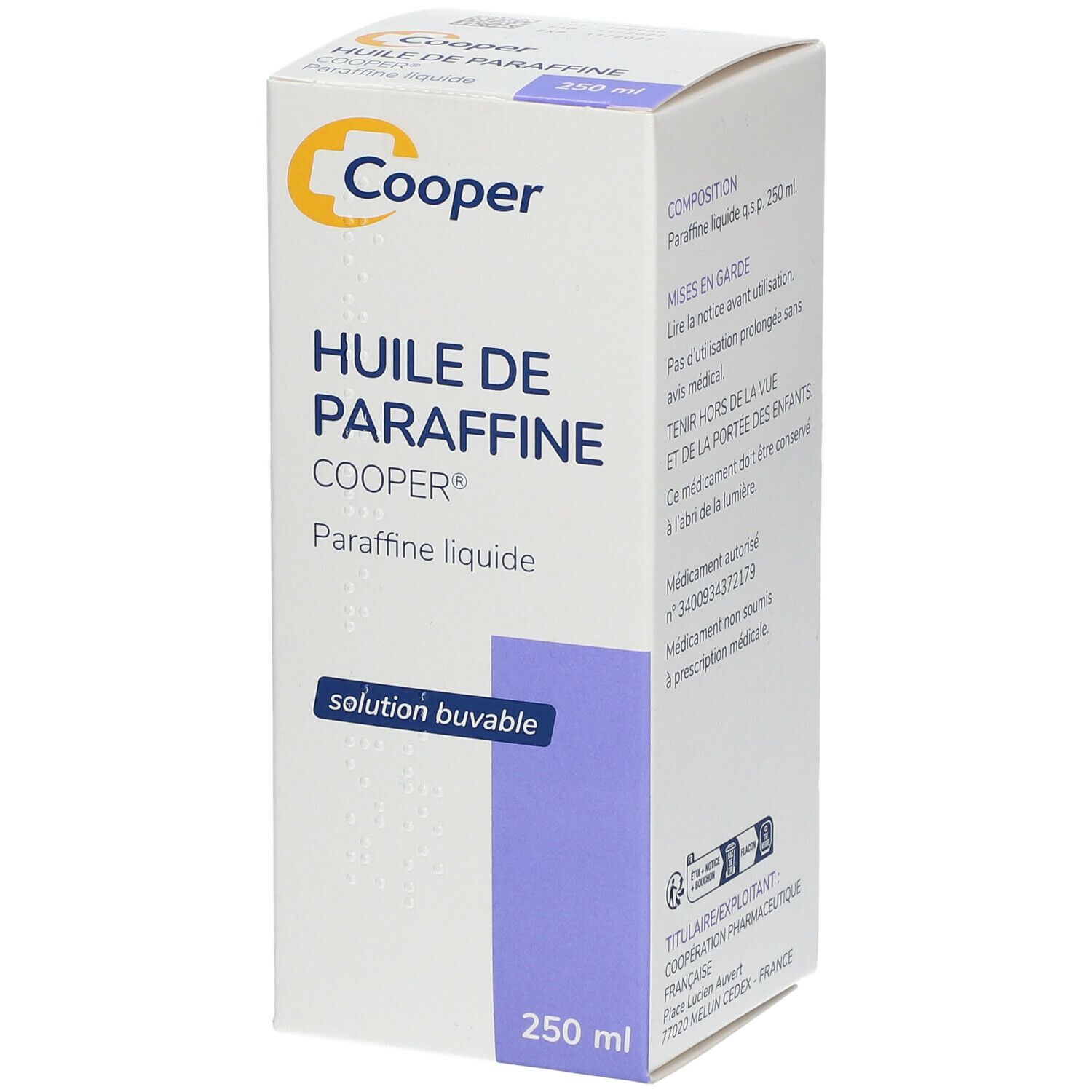 Pharmaservices - Huile de paraffine épaisse Cooper - flacon verre 1 litre