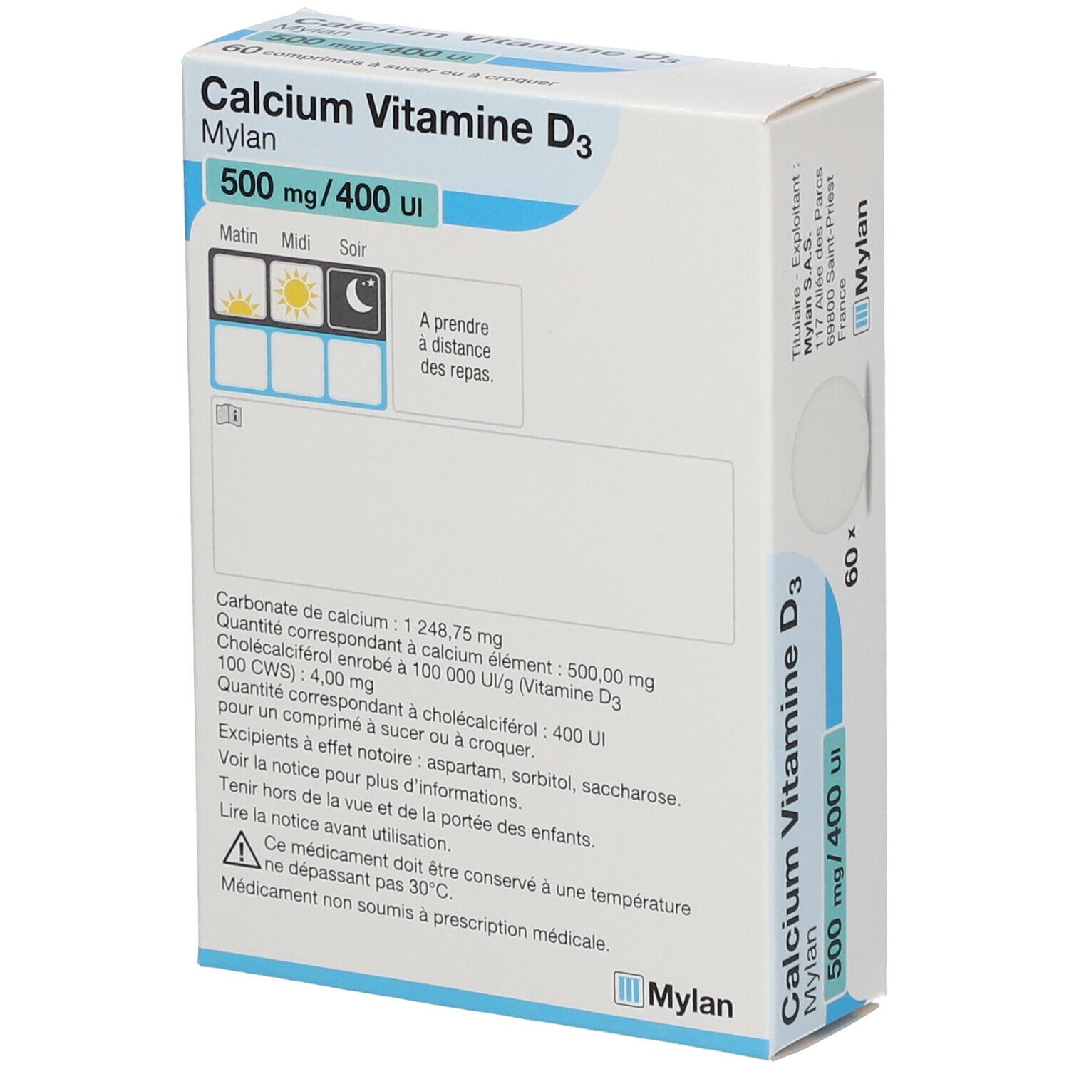 Mylan Calcium Vitamine D3 500 mg/400 UI