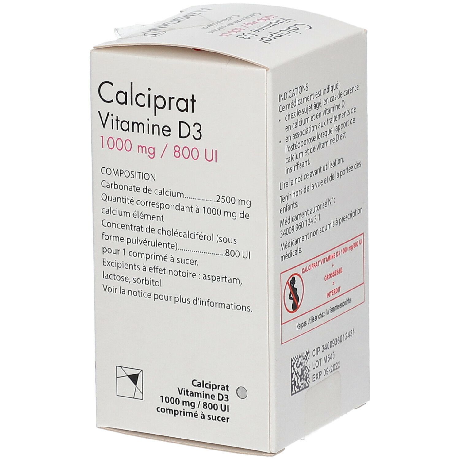 Calciprat Vitamine D3 1000 mg/800 UI