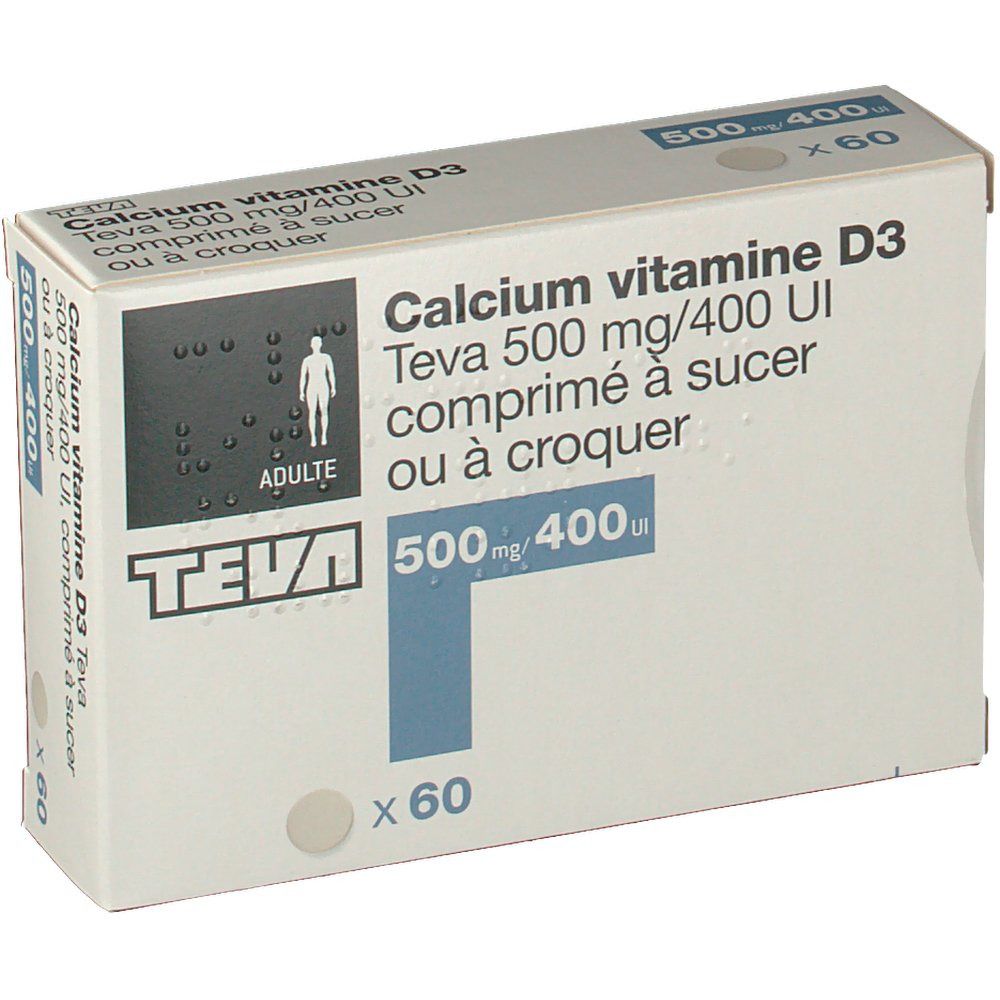 Teva Calcium vitamine D3 500 mg/400 UI