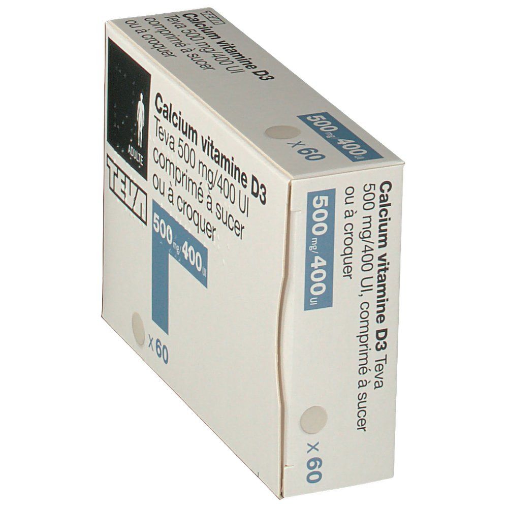 Teva Calcium vitamine D3 500 mg/400 UI