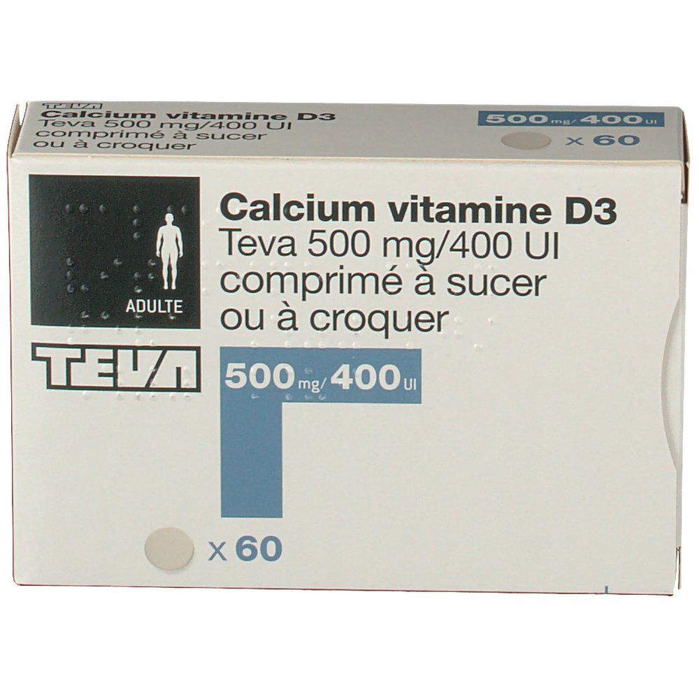 Teva Calcium vitamine D3 500 mg/400 UI