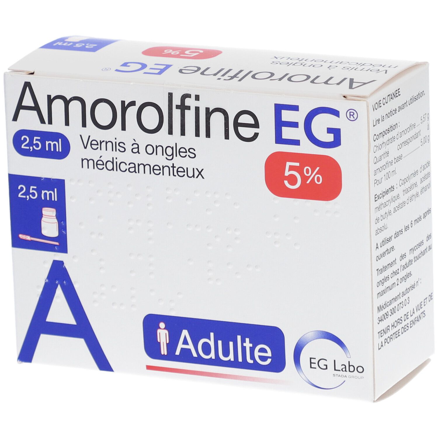 AMOROLFINE EG 5% – Vernis Médicamenteux pour Mycose des Ongles