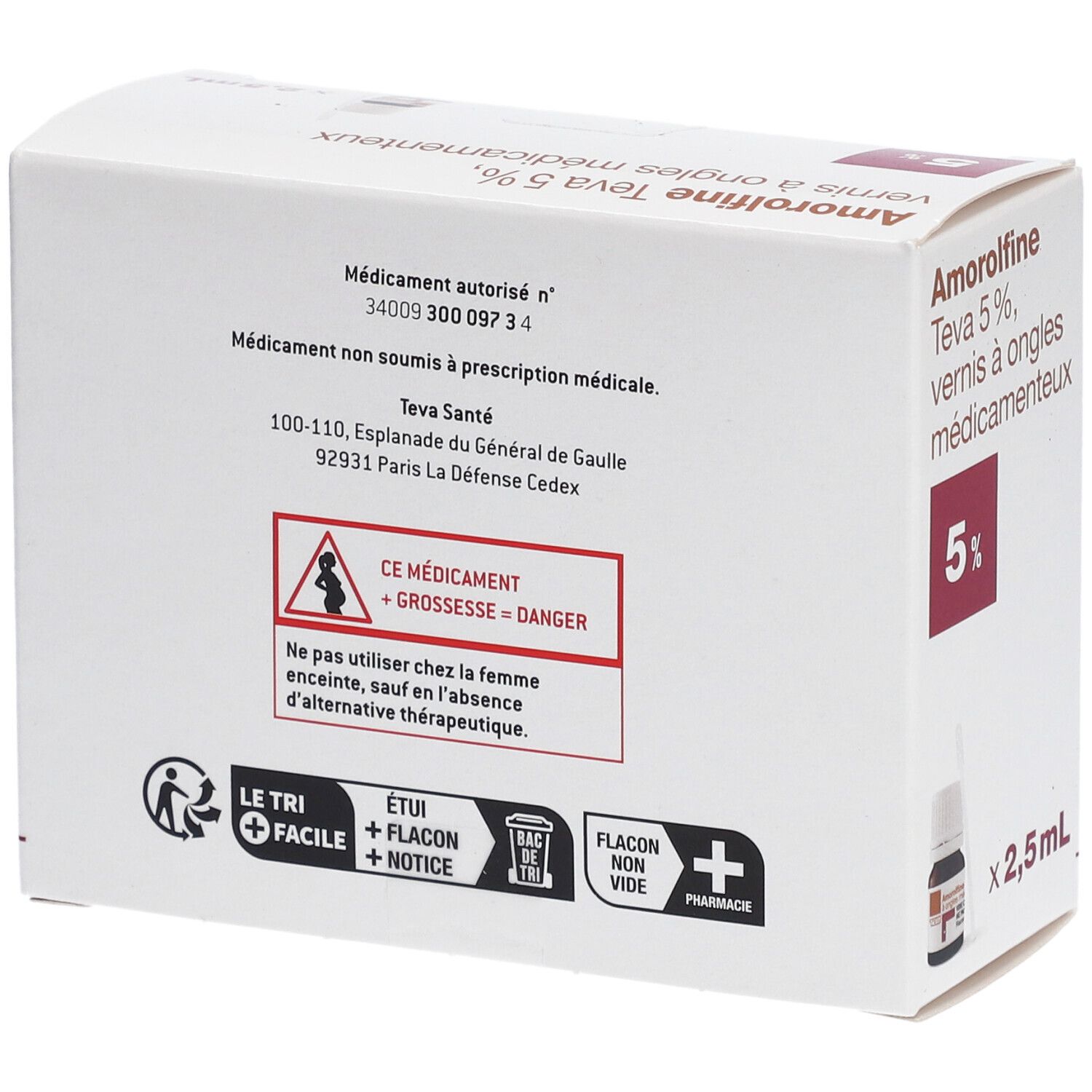 Teva Amorolfine 5% Vernis à ongles médicamenteux