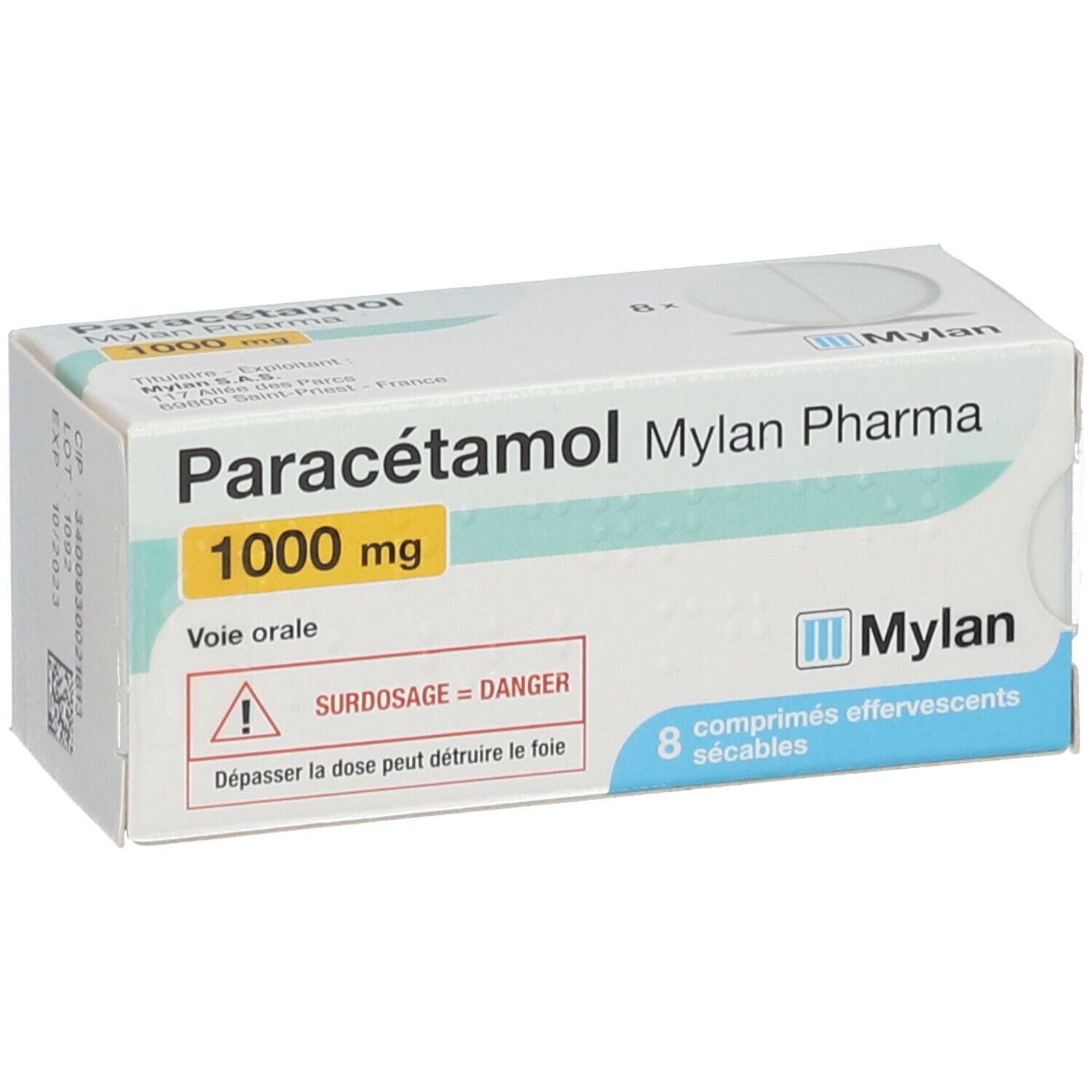 Mylan Conseil Paracétamol 1000 mg - 8 Comprimés sécables
