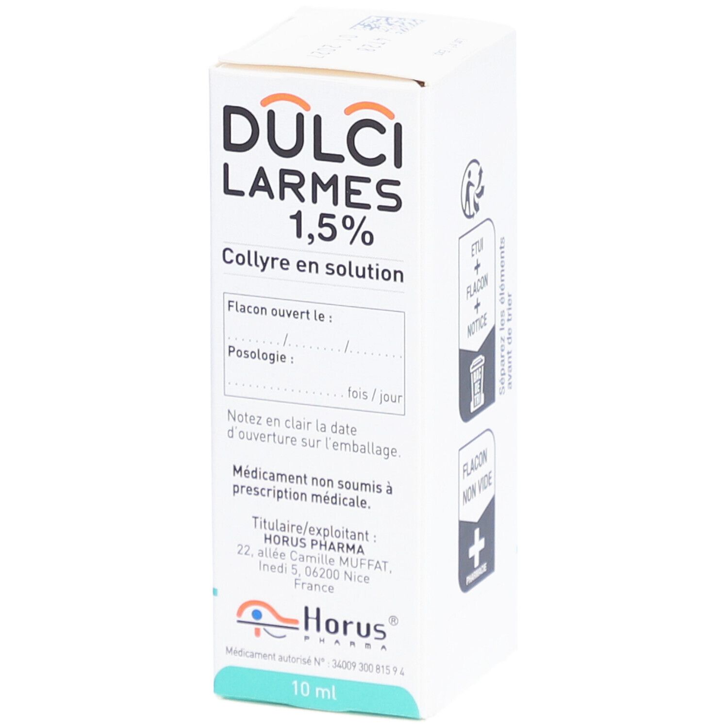 Dulci Larmes 1,5% Collyre en solution sans conservateur