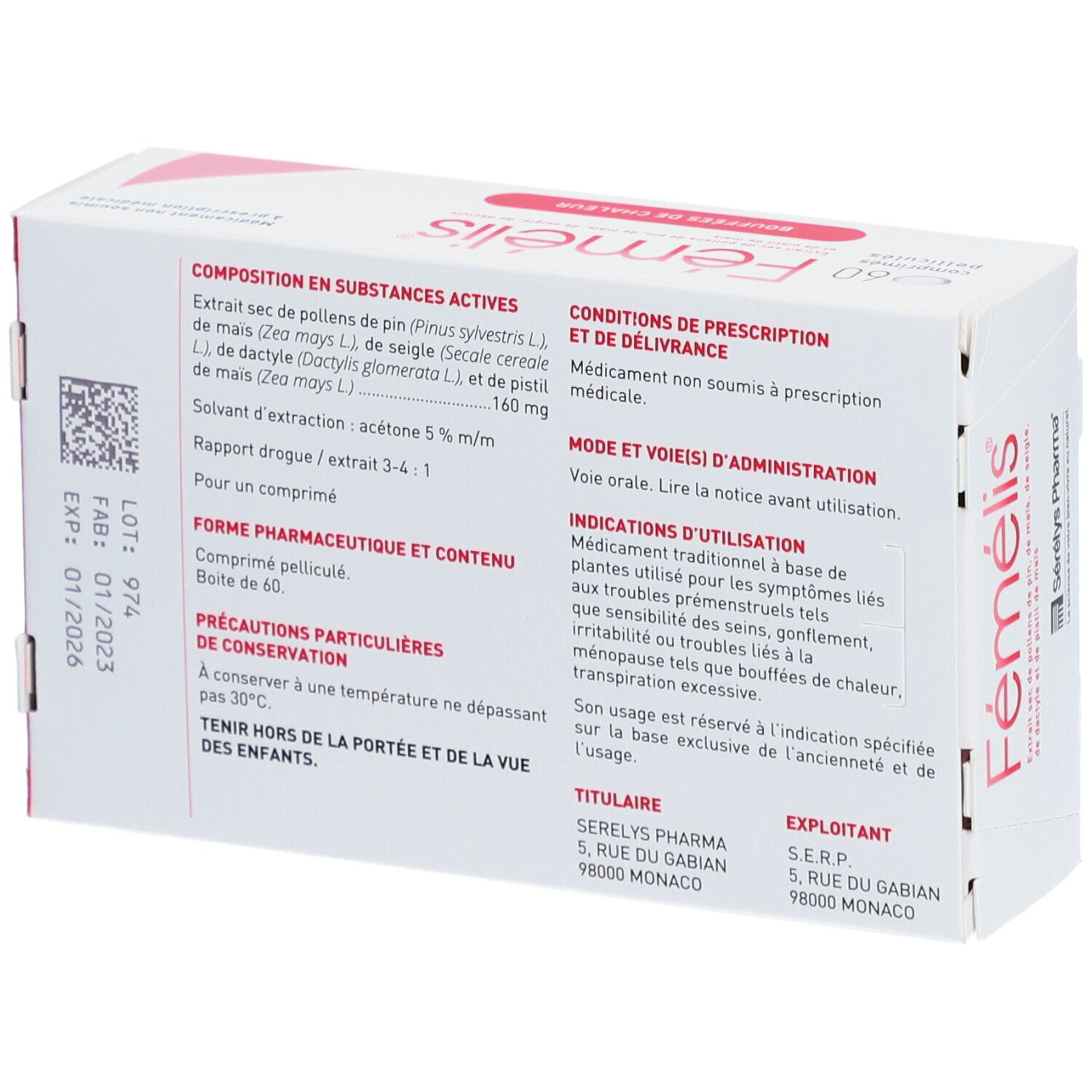 Serelys Pharma Femelis Pollenextrakt Menopause