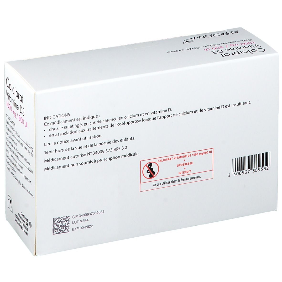 Calciprat Vitamine D3 1000 mg / 800 UI