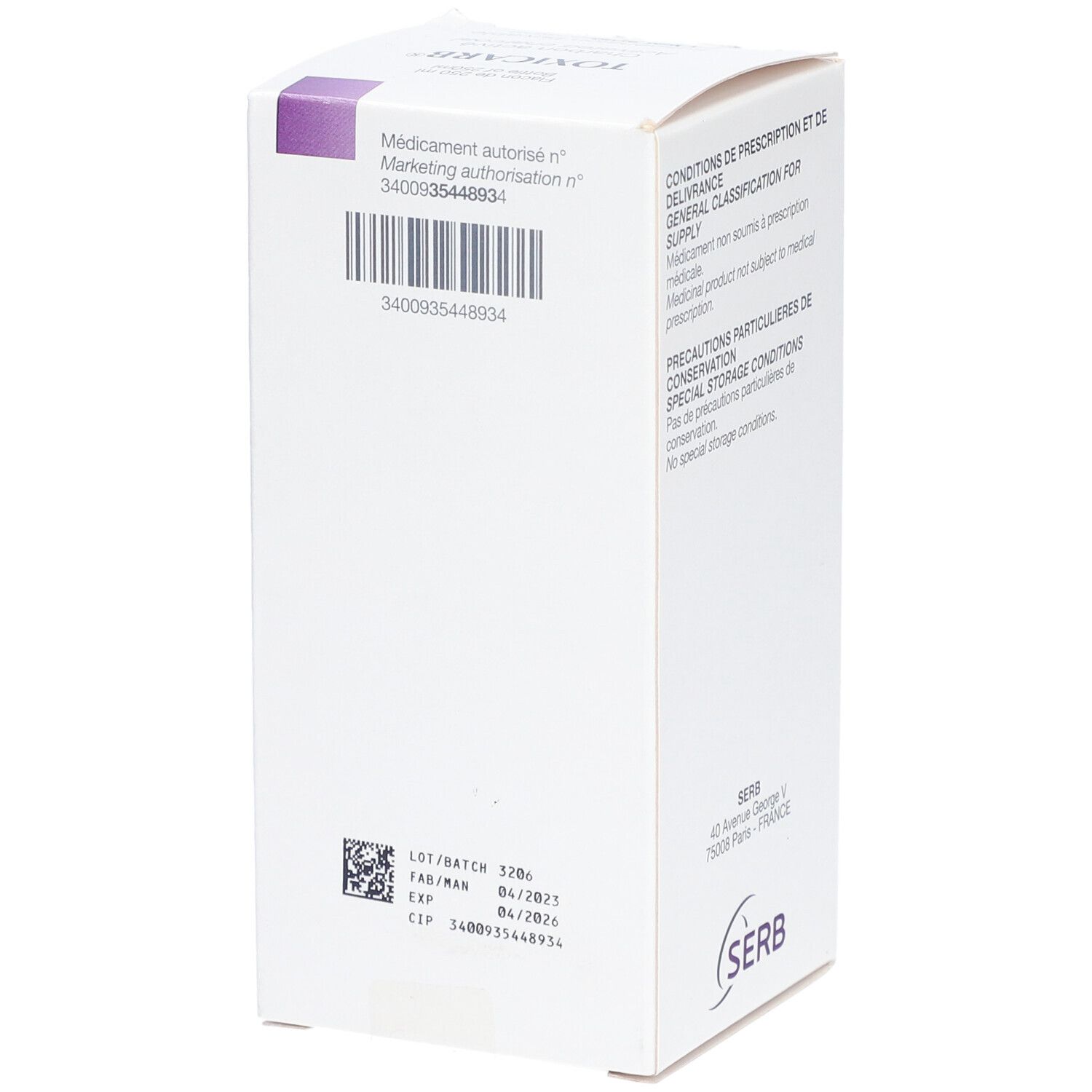 Toxicarb Suspension buvable 20 g/100 ml