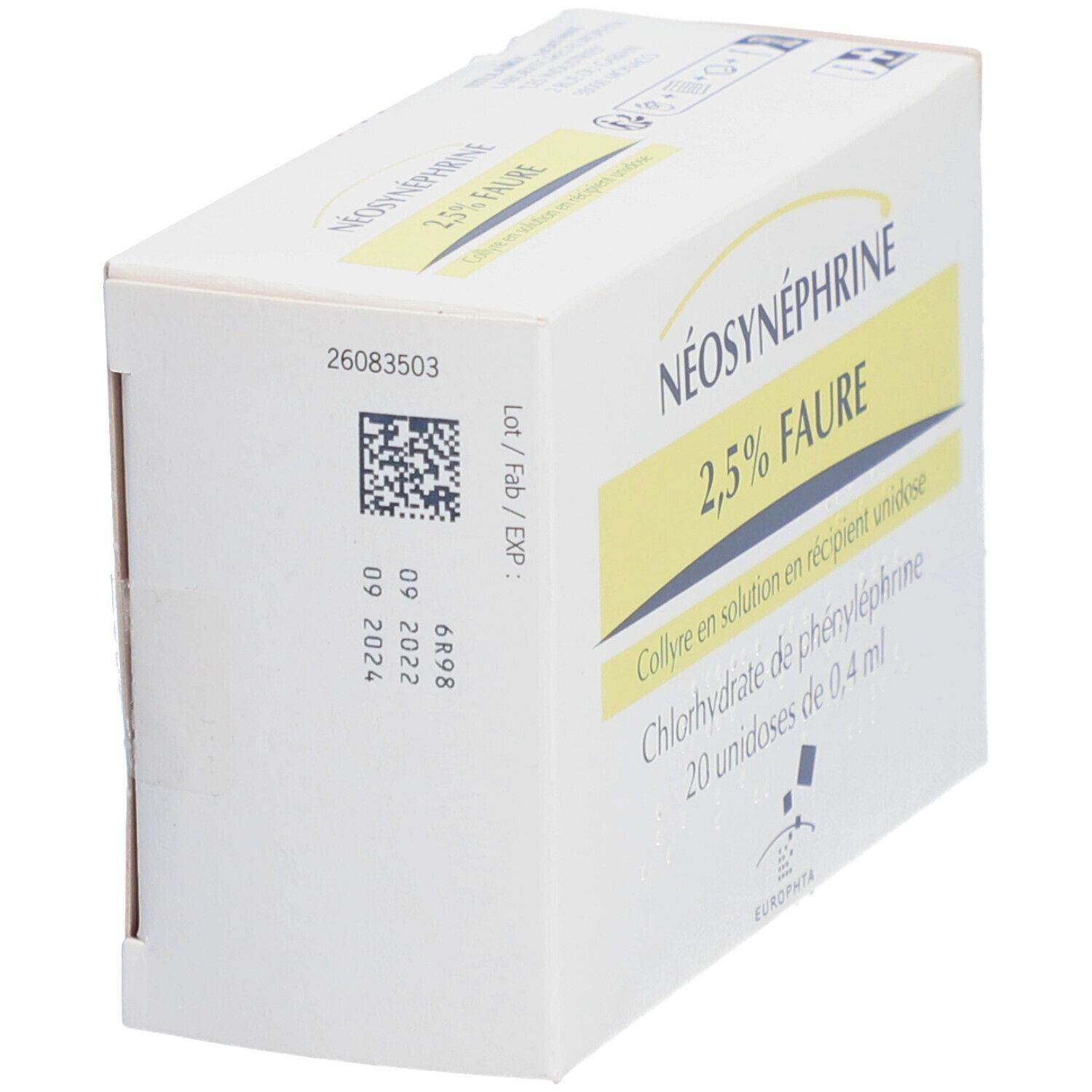 Europhta Néosynéphrine 2,5% Faure Collyre en Solution Unidose