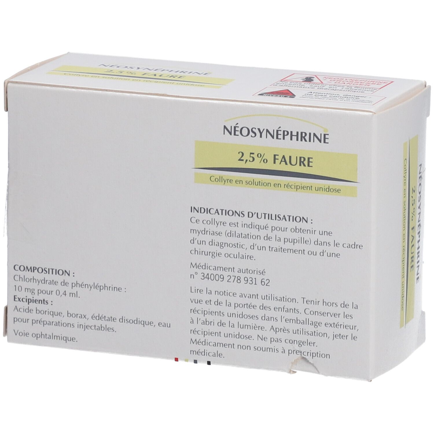 Europhta Néosynéphrine 2,5% Faure Collyre en Solution Unidose