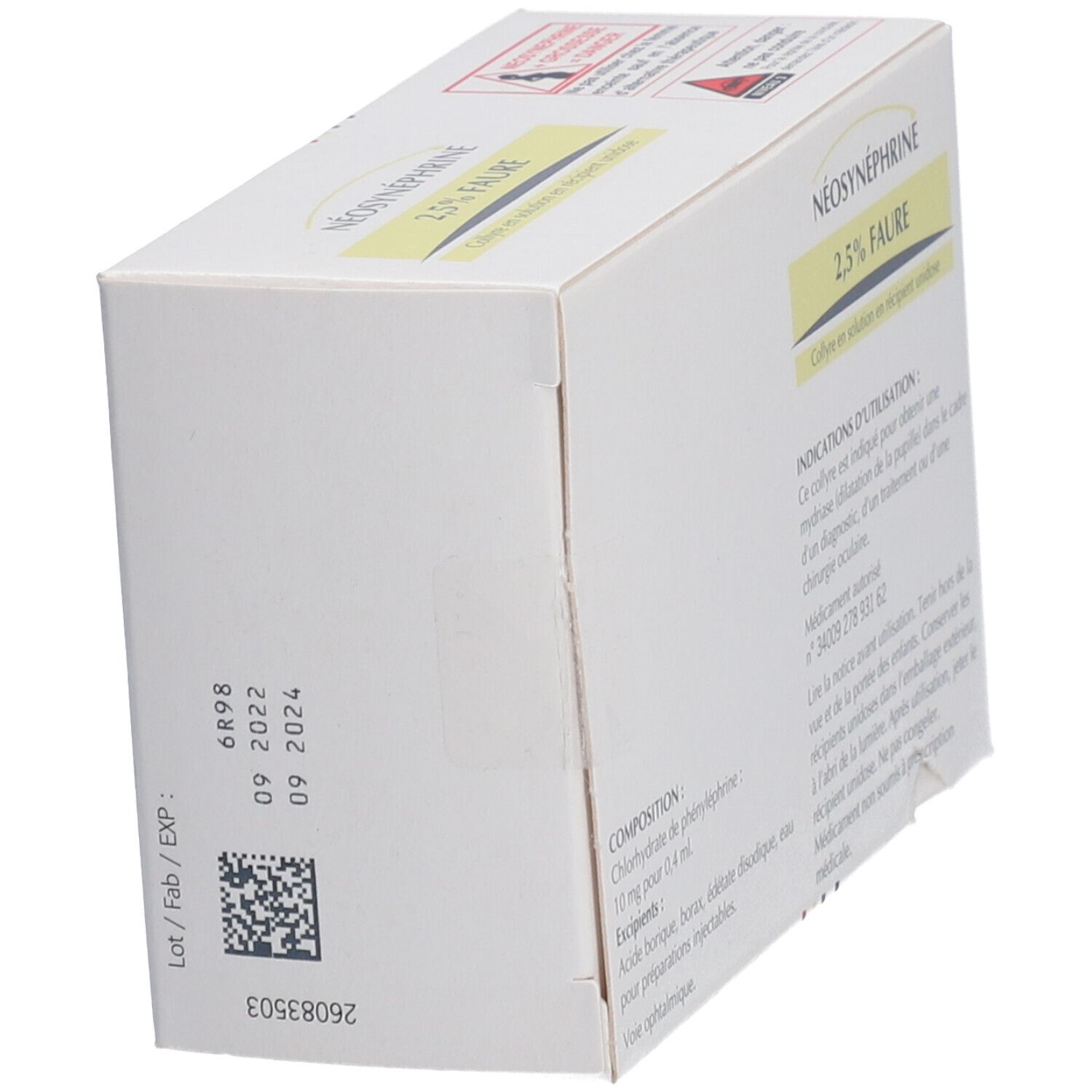 Europhta Néosynéphrine 2,5% Faure Collyre en Solution Unidose