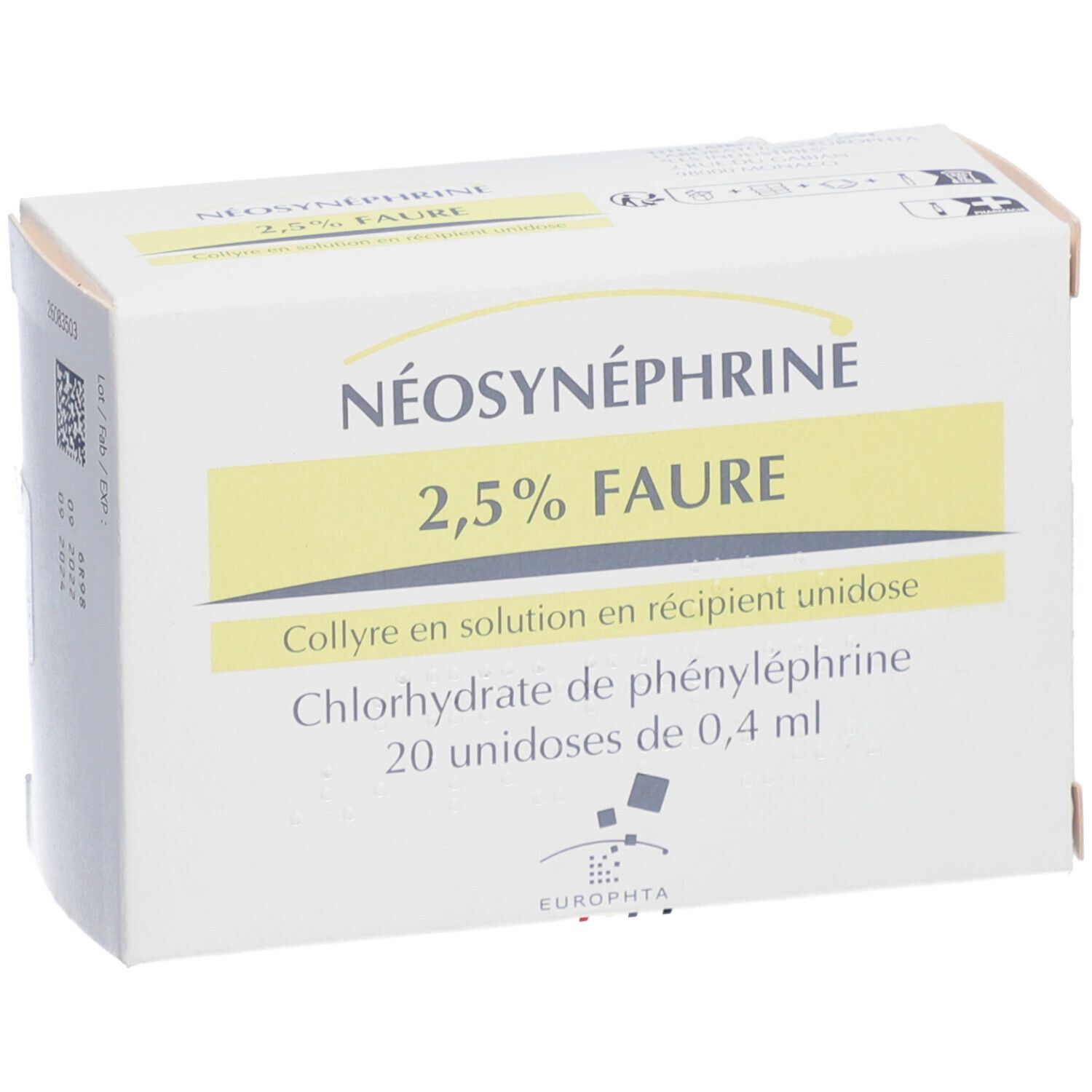 Europhta Néosynéphrine 2,5% Faure Collyre en Solution Unidose
