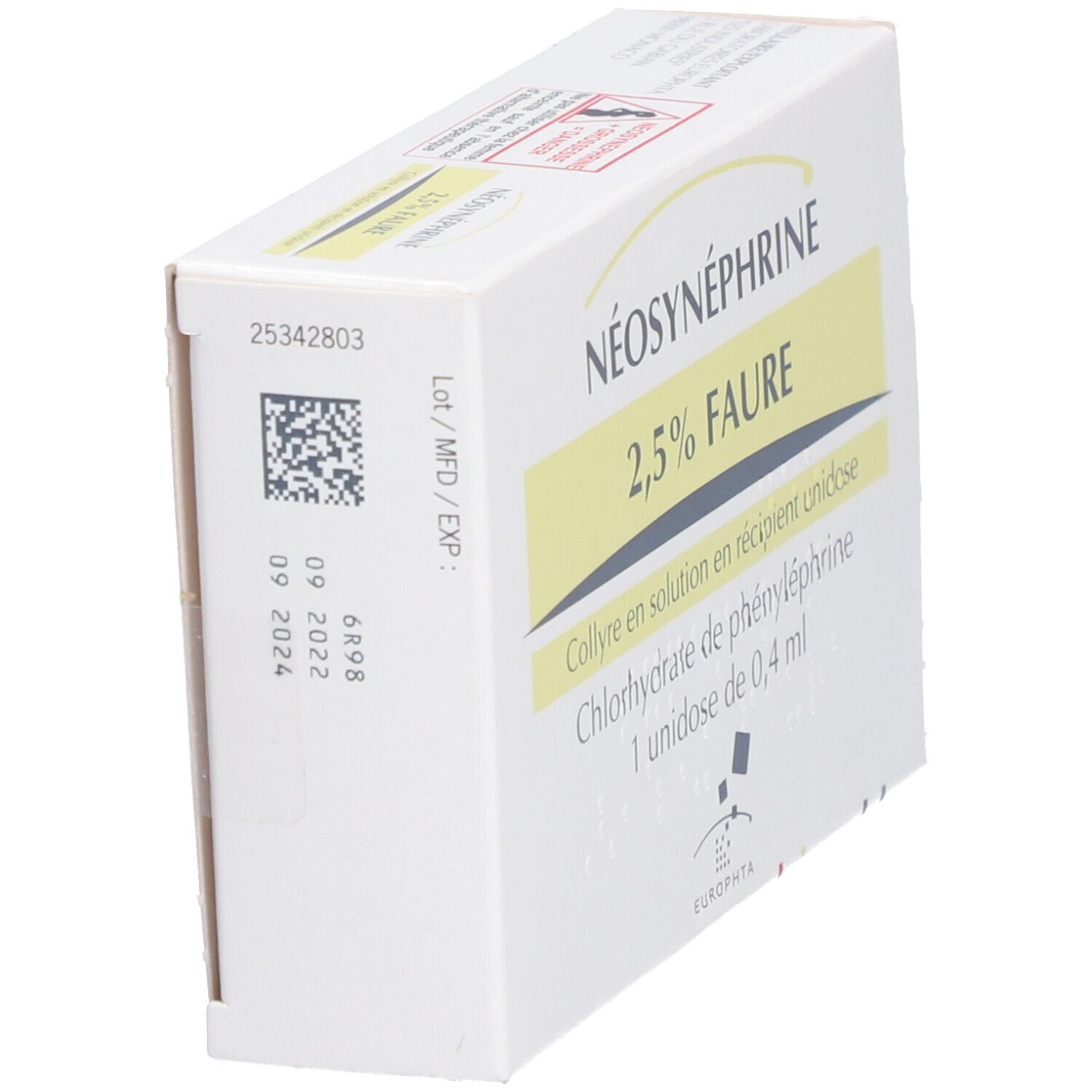 Néosynéphrine Collyre 2,5% Faure Unidoses