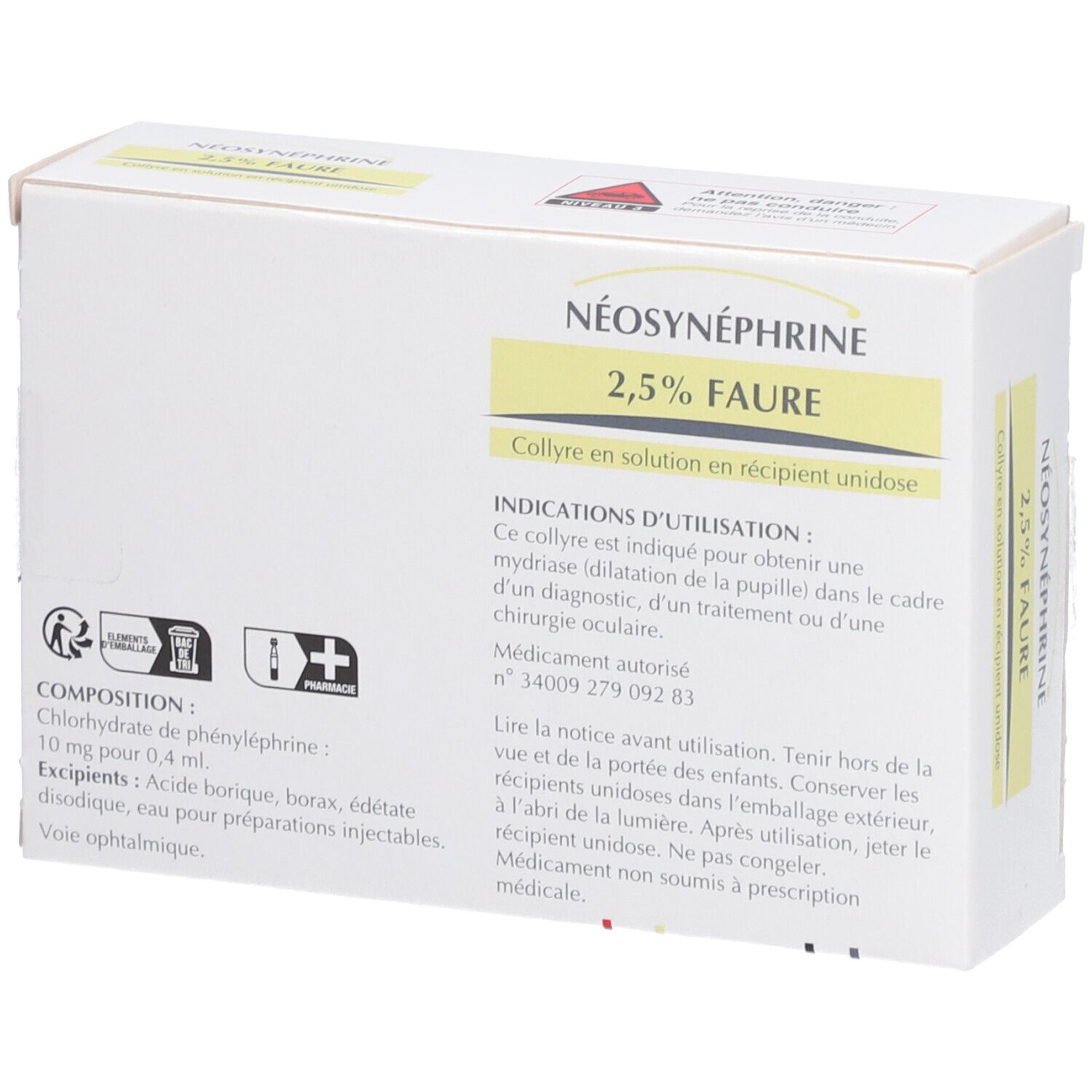 Néosynéphrine Collyre 2,5% Faure Unidoses