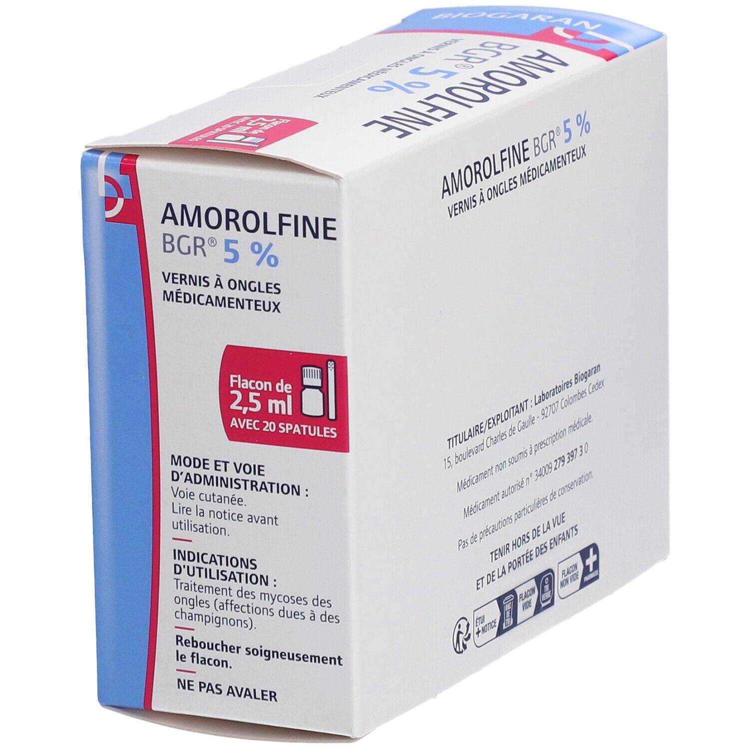 Biogaran Amorolfine 5% Vernis à Ongles Médicamenteux