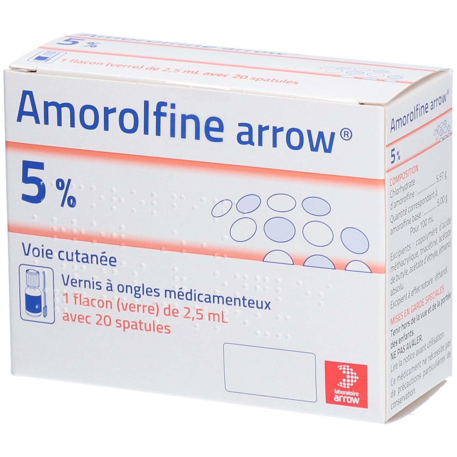 Amorolfine Arrow 5% - Vernis à ongles médicamenteux 2,5 ml