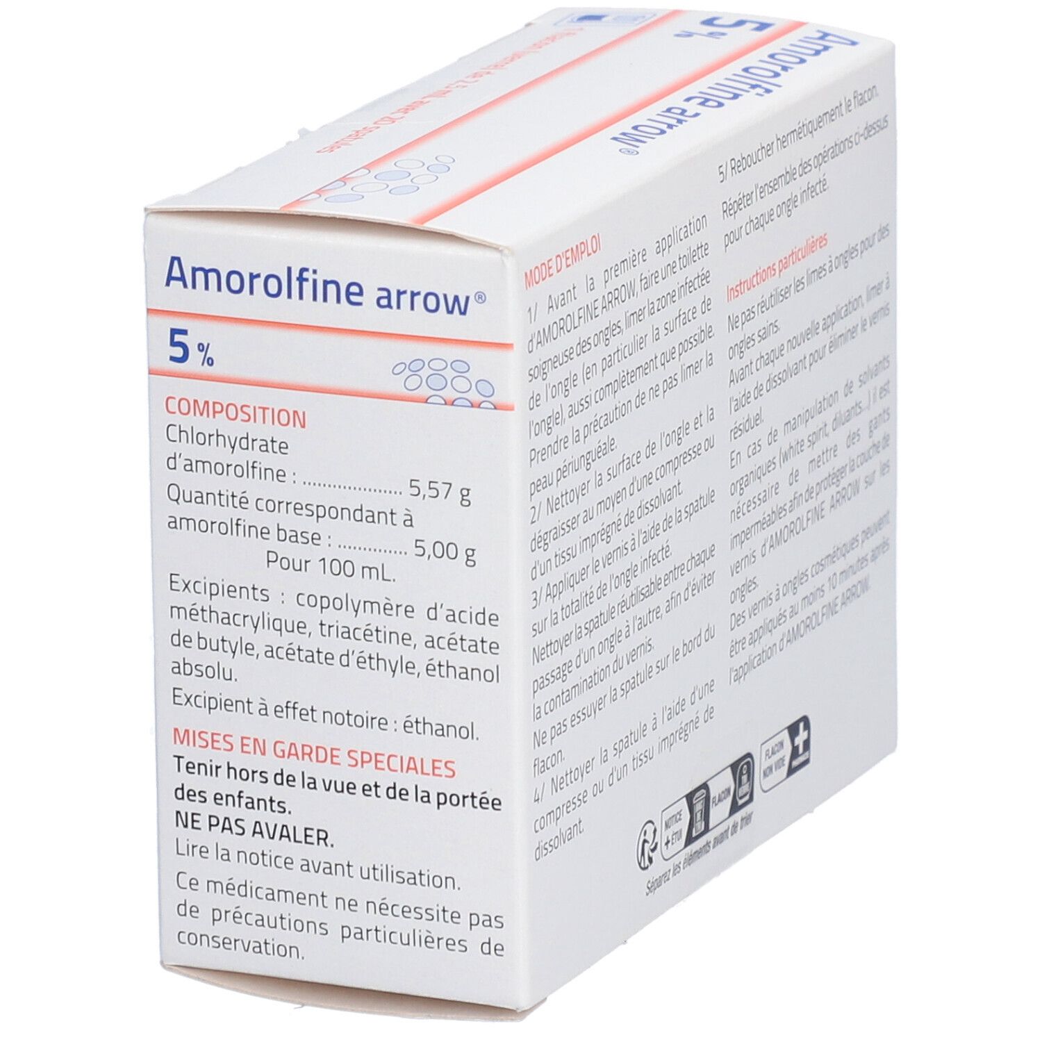 Amorolfine Arrow 5% - Vernis à ongles médicamenteux 2,5 ml