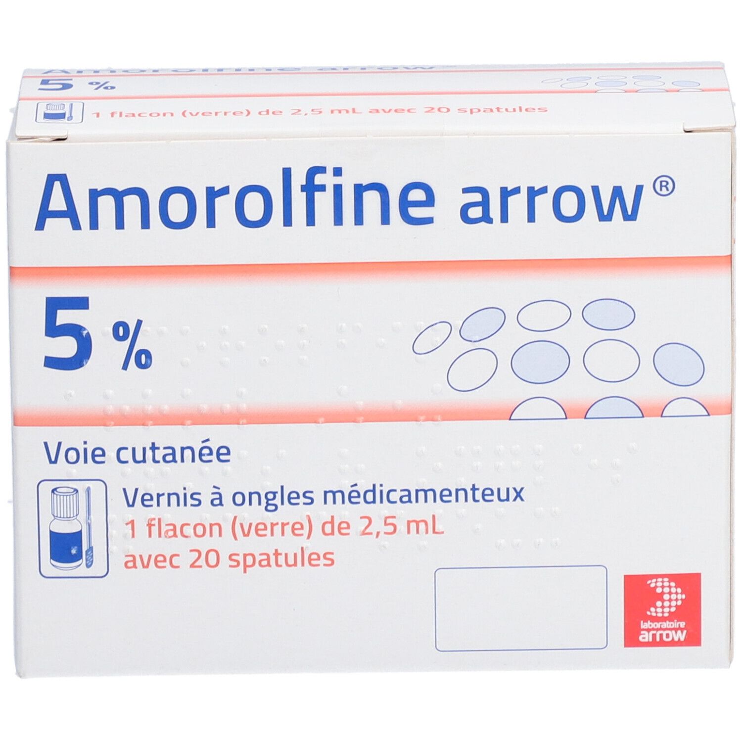 Amorolfine Arrow 5% - Vernis à ongles médicamenteux 2,5 ml