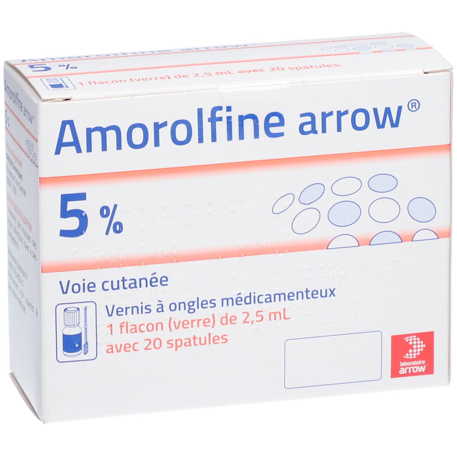 Amorolfine Arrow 5% - Vernis à ongles médicamenteux 2,5 ml
