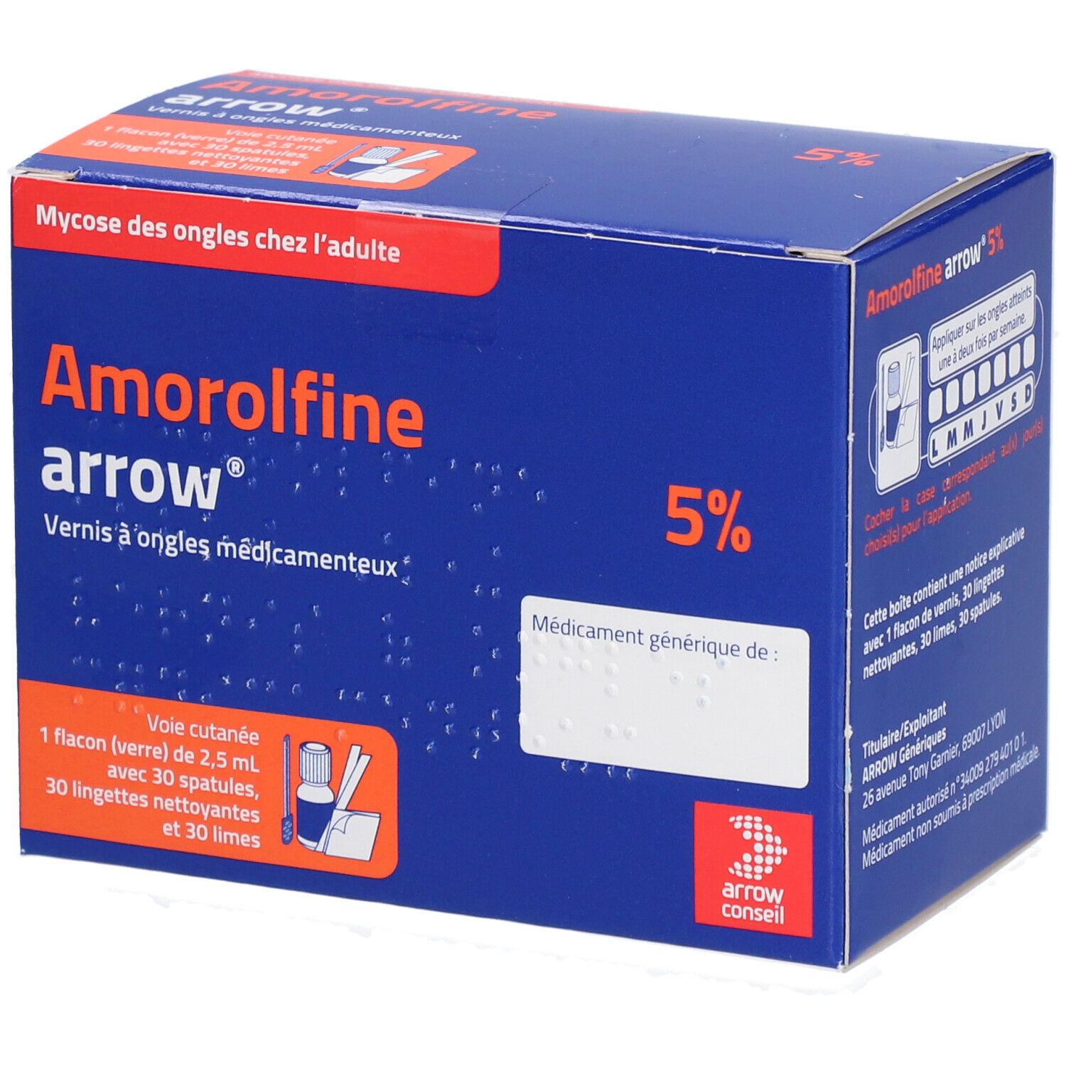 Arrow Amorolfine 5 Vernis Ongles M dicamenteux 2 5 Ml Redcare Arrow Amorolfine 5 Vernis Ongles M dicamenteux 2 5 Ml Redcare
