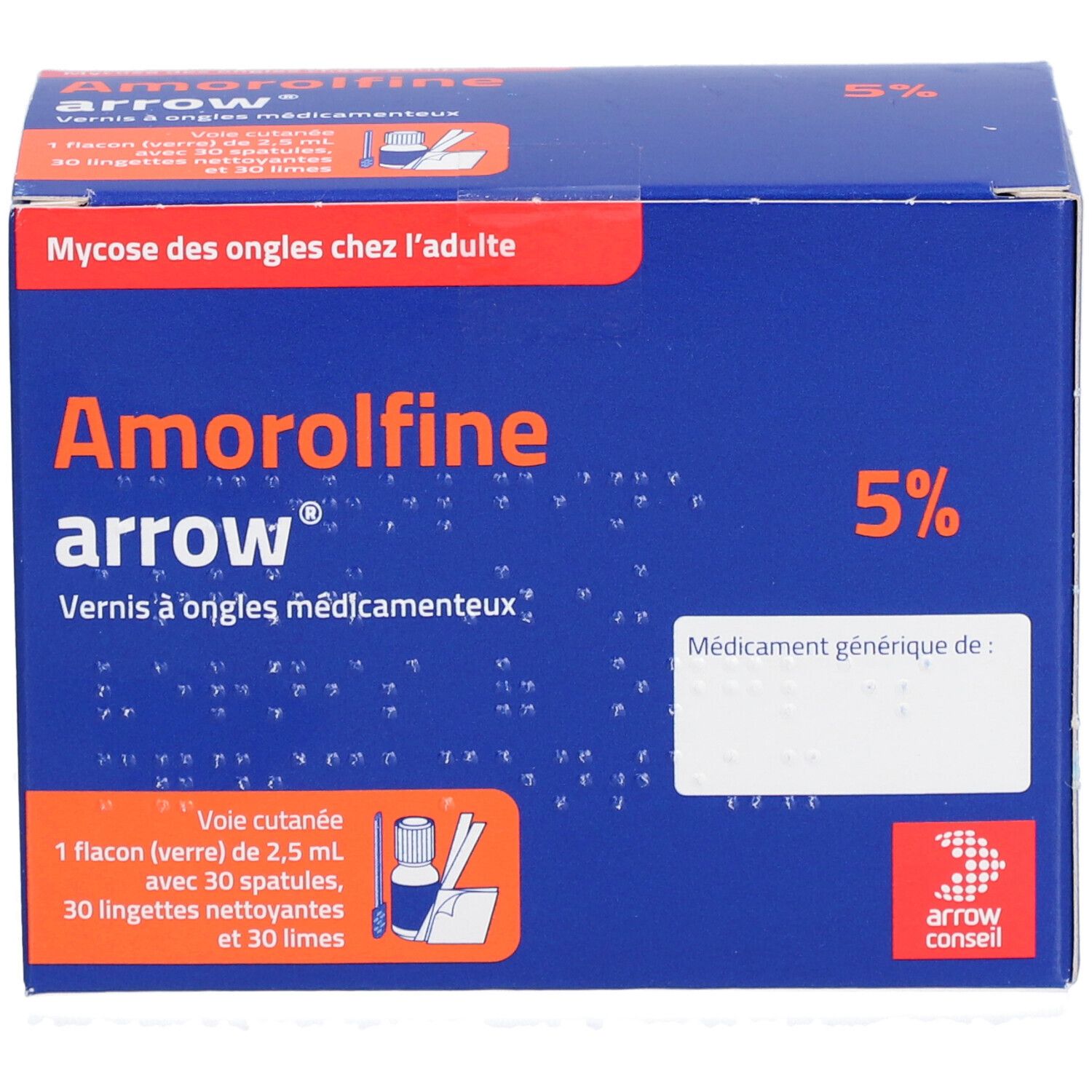 Arrow Amorolfine 5 % vernis à ongles médicamenteux