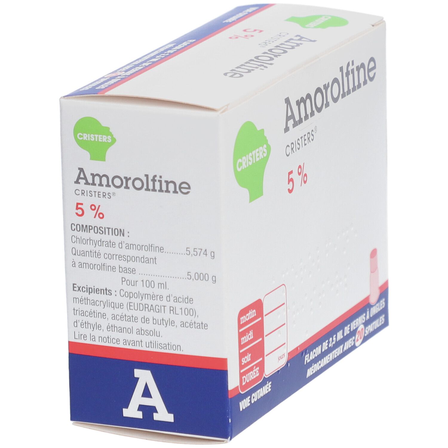 Amorolfine Cristers vernis pour traitement des ongles